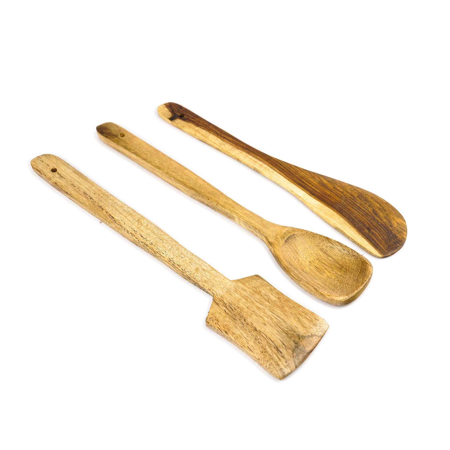 wooden non fry spatula set of 3
