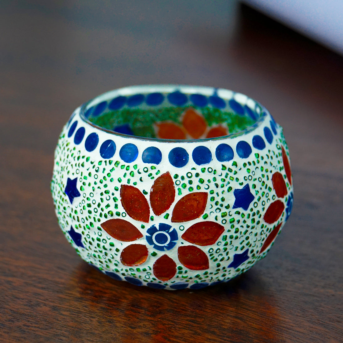 MOSAIC GLASS MOSAIC T-LIGHT HOLDER