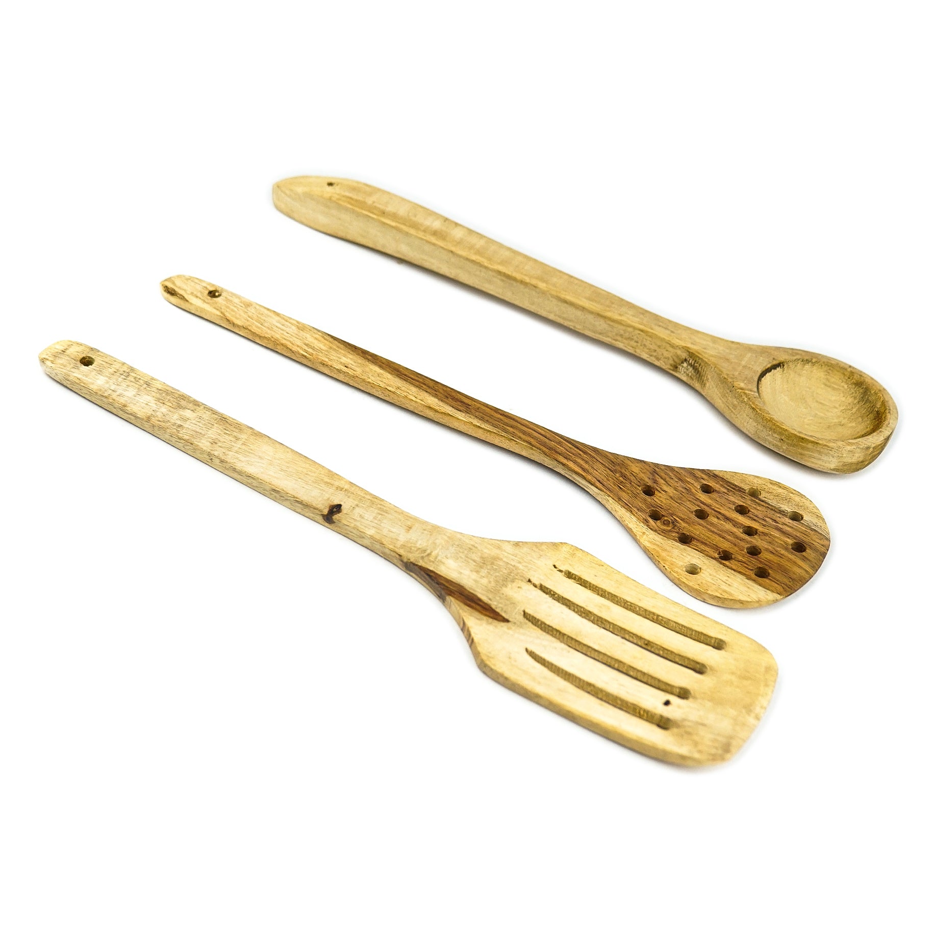 wooden Fry spatula set of 3