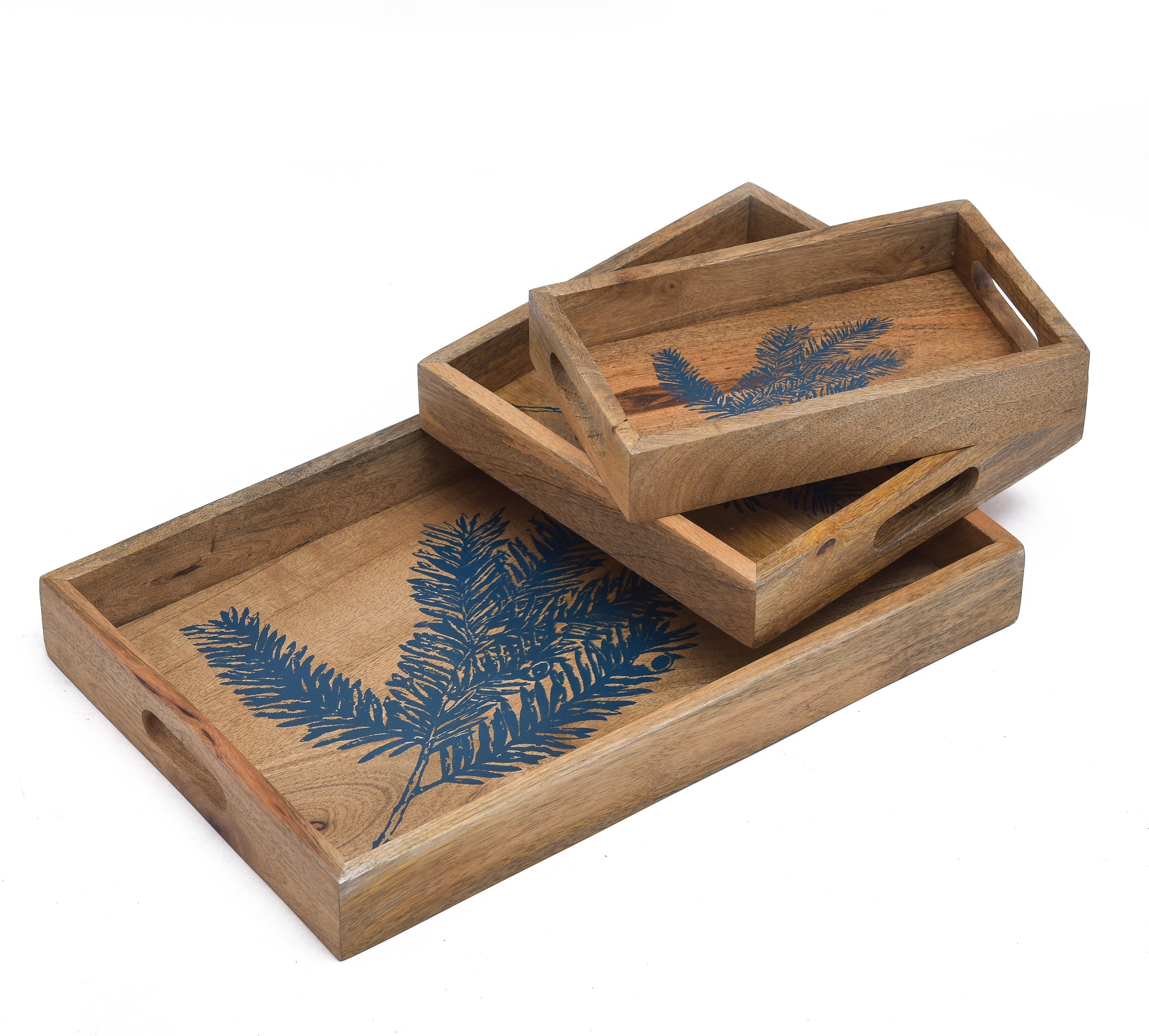Patti Printed Wooden Serving Tray Set Of 3