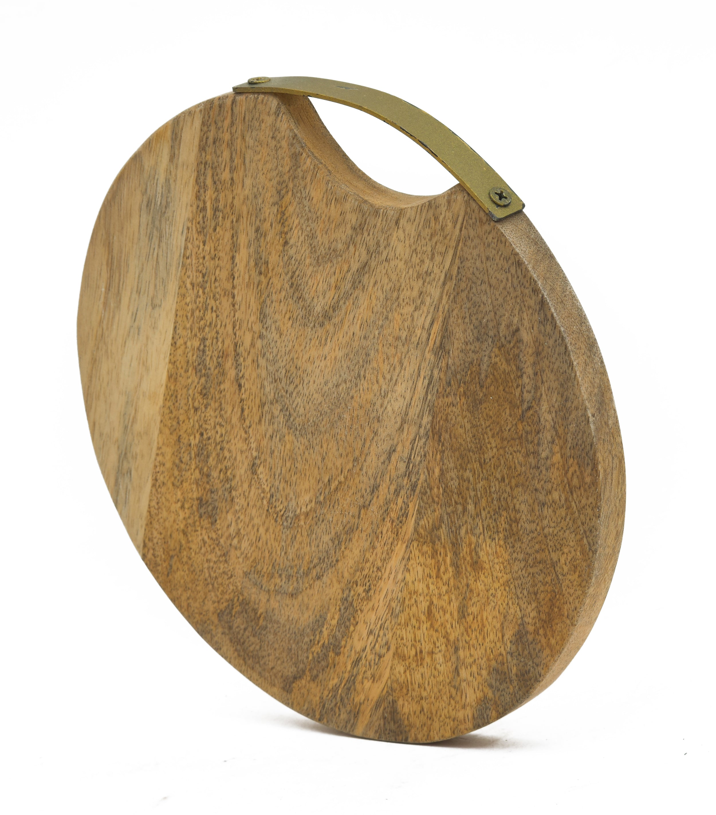 Mango Wood Round Chopping Board With Iron Handle
