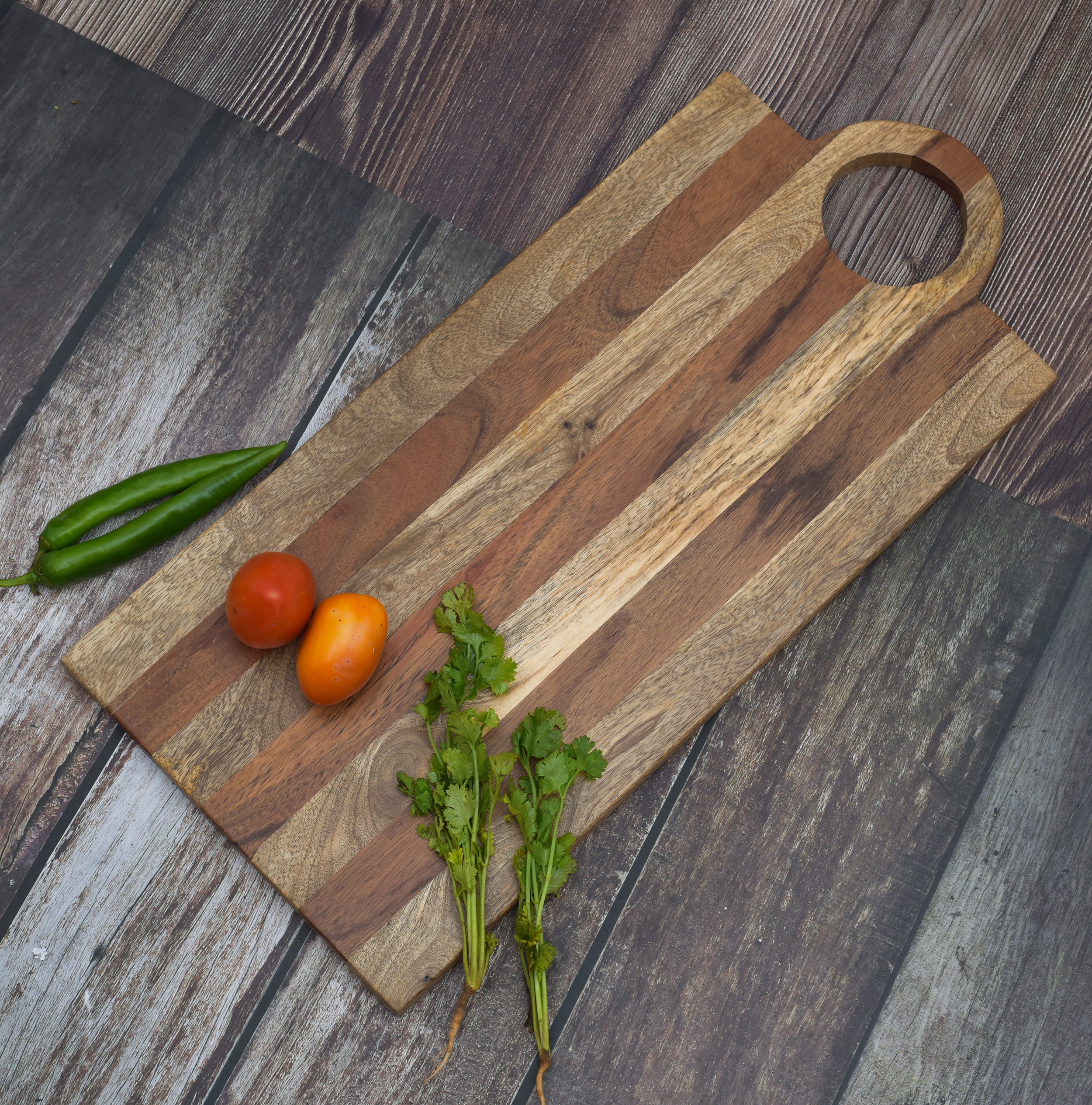 Mixwood Chopping Board With Round Wooden Handle