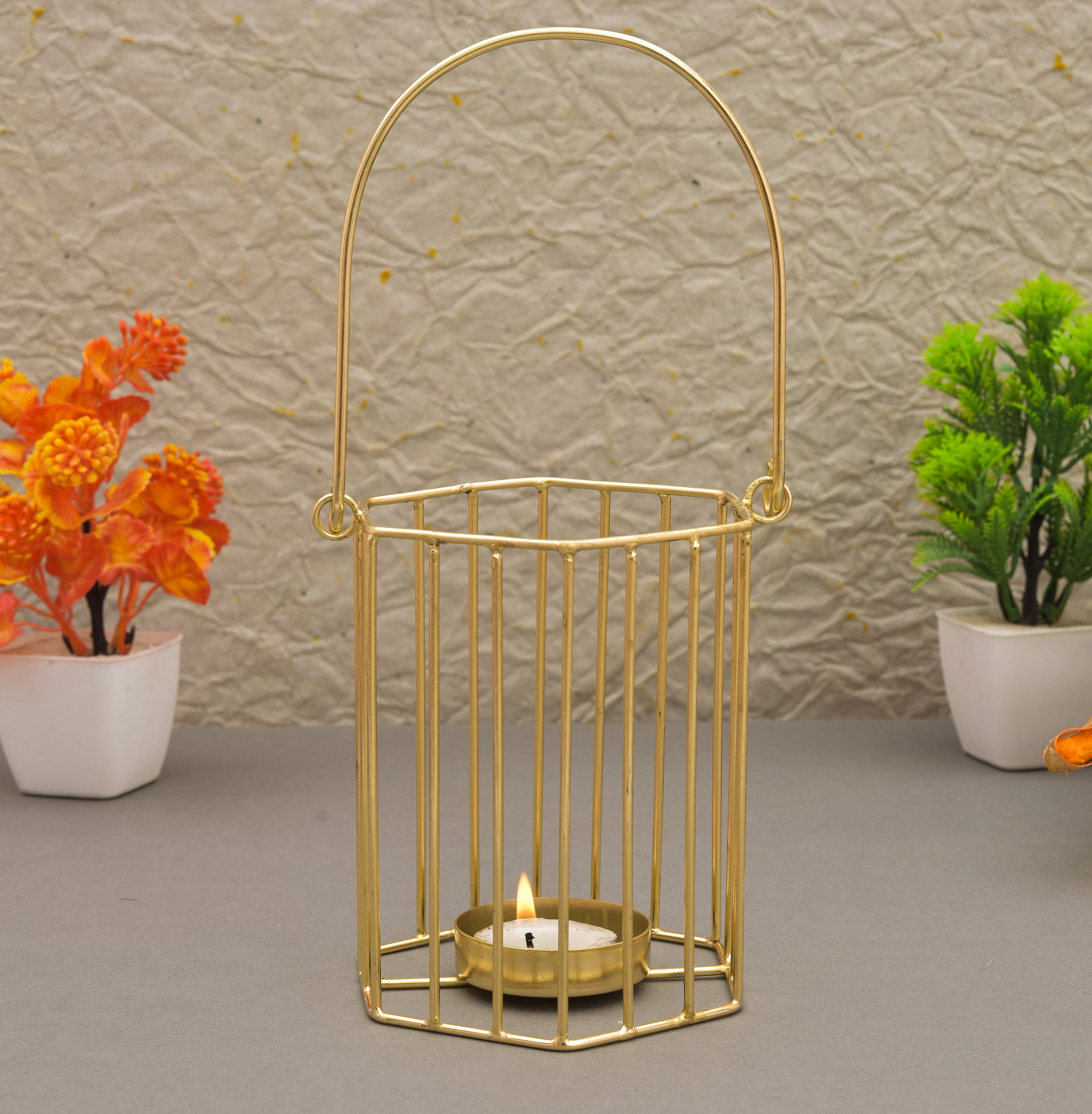Taare Lining Basket Tea Light Holder - Candle Stand