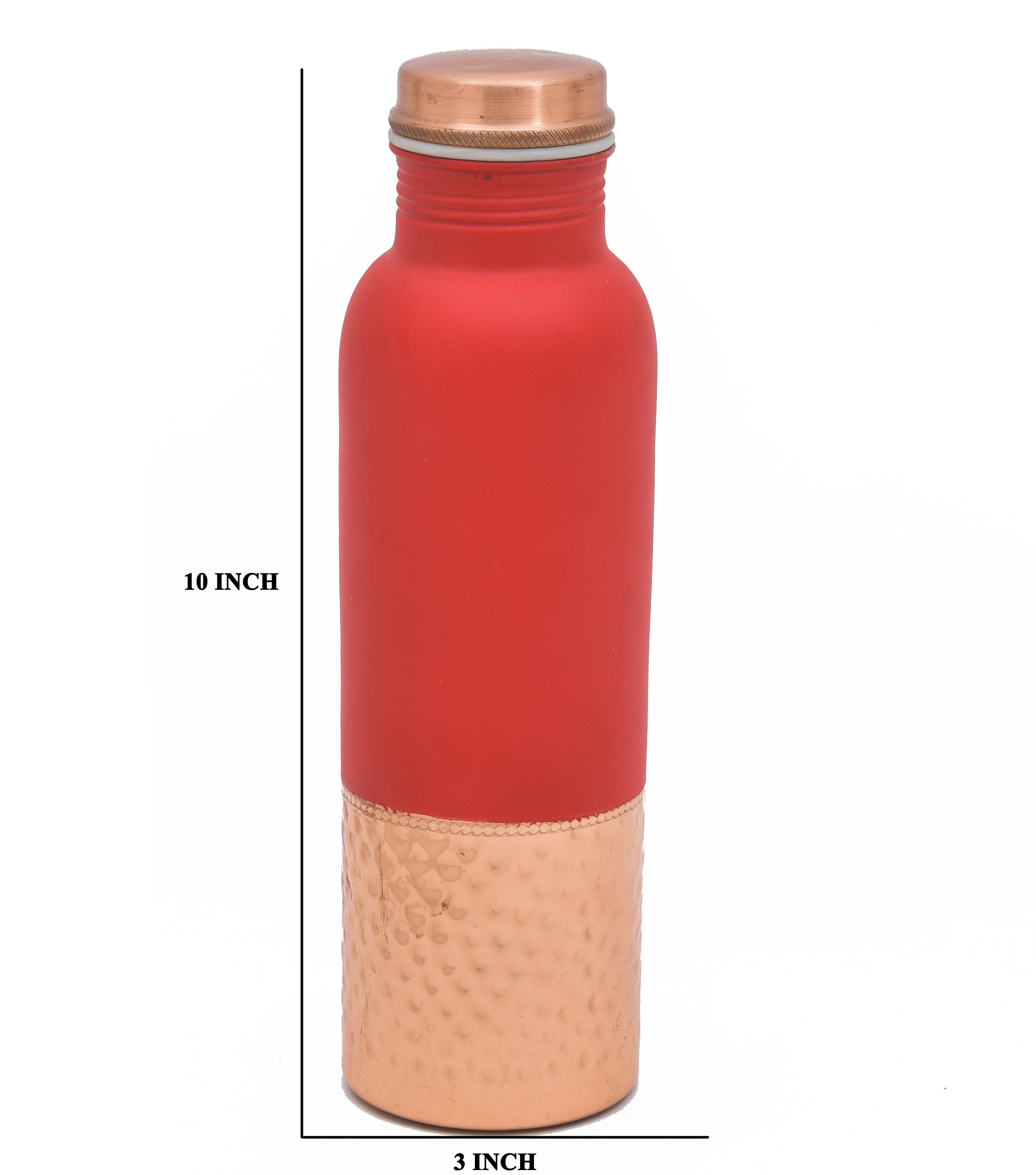 Pure Bottom Hammered Copper Water Bottle - 950ml
