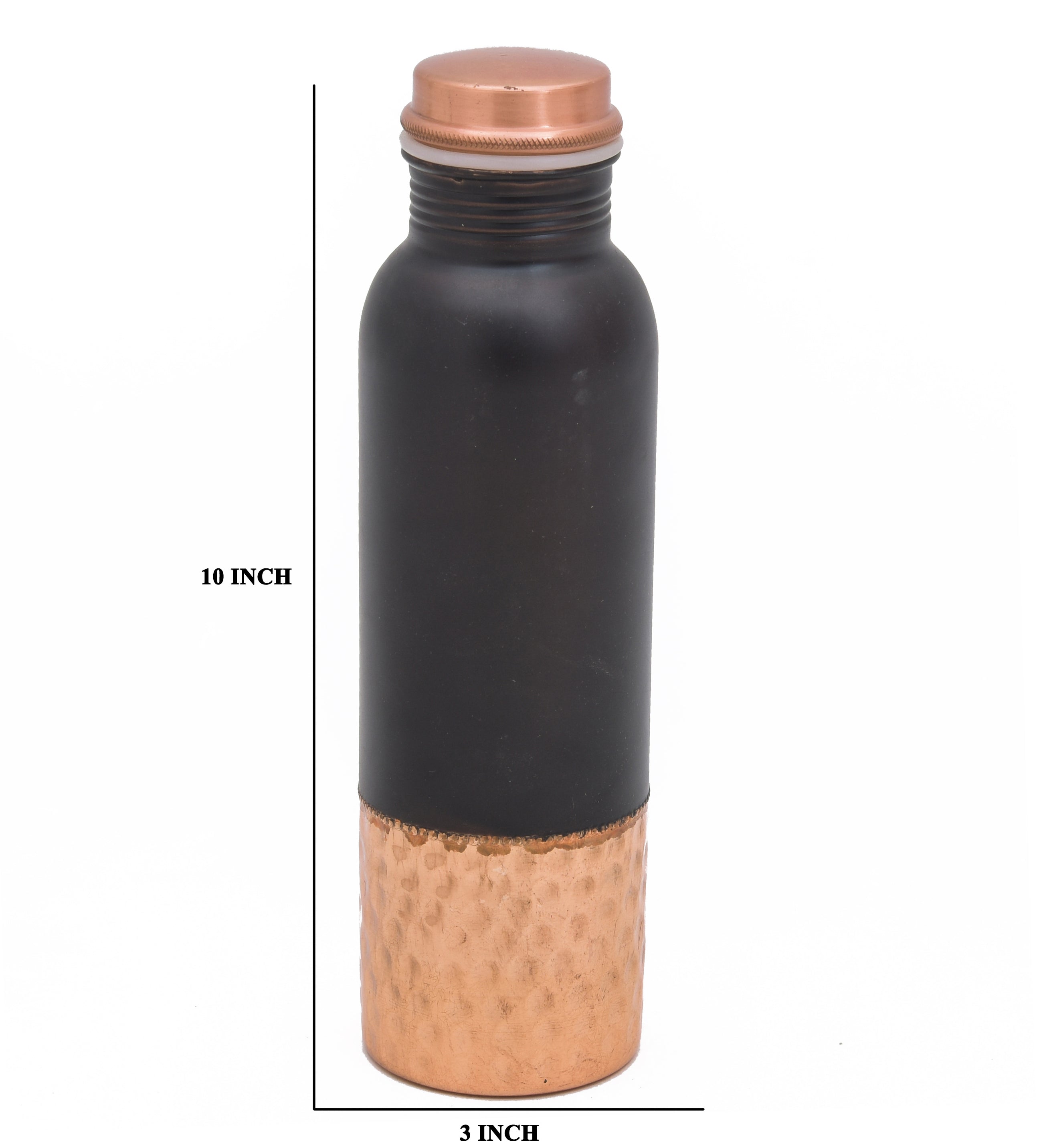 Pure Bottom Hammered Copper Water Bottle - 950ml