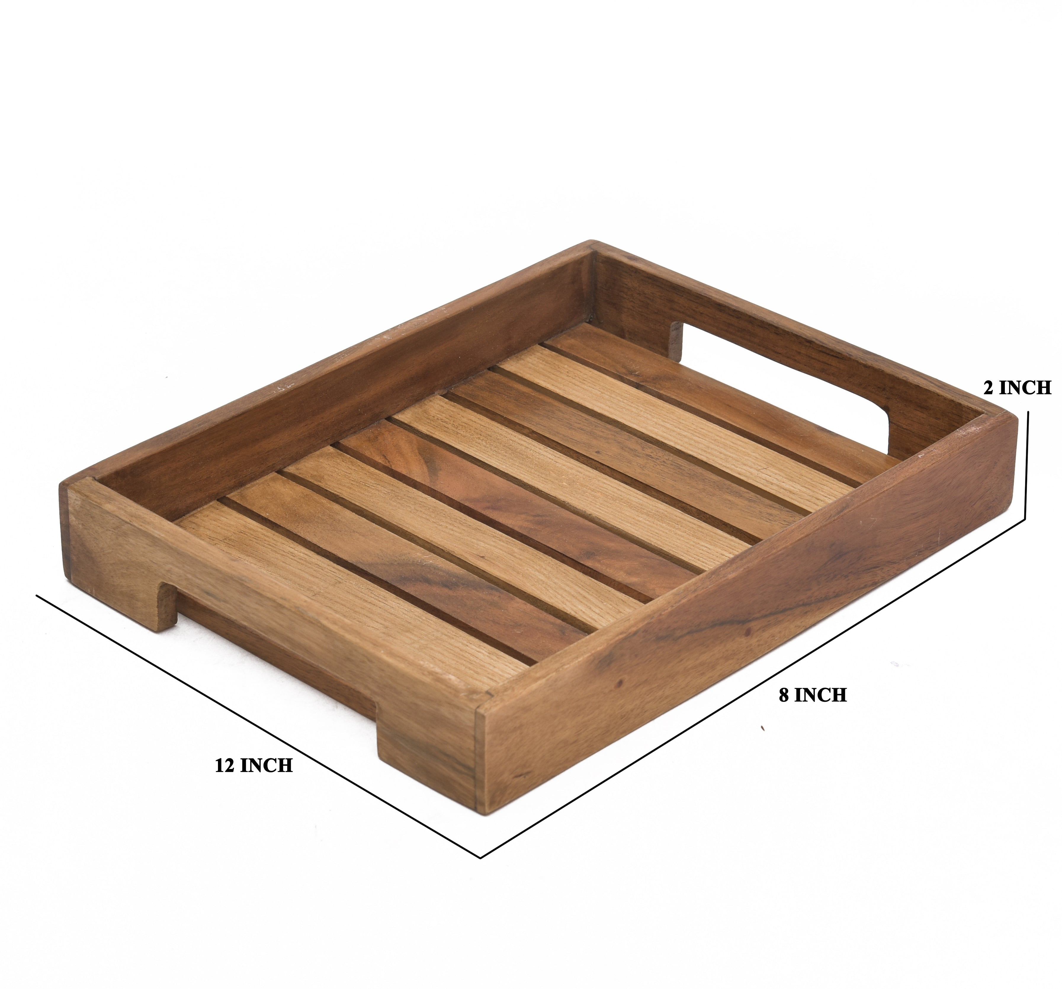 Mixwood Tray With Plain Handle