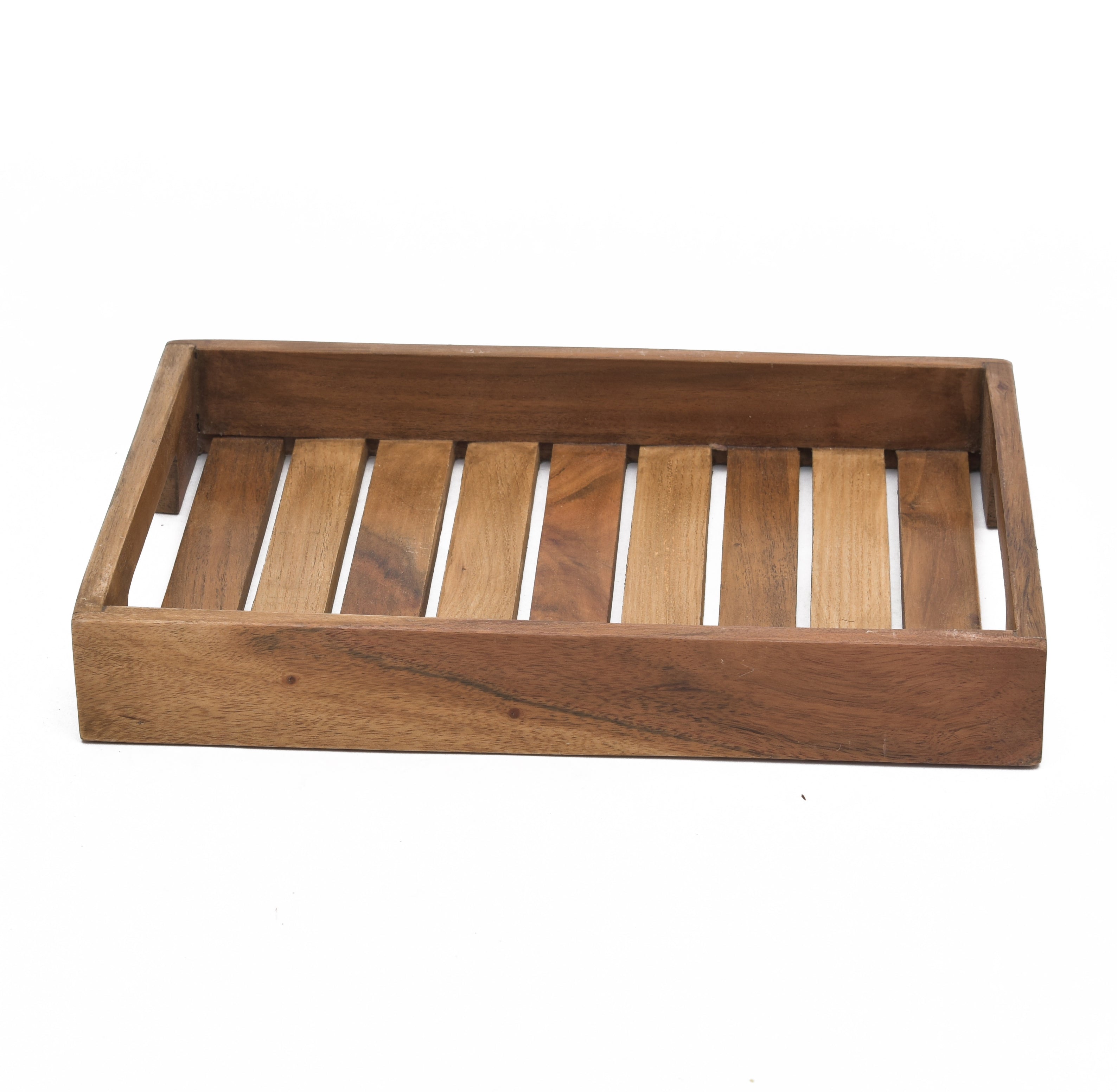 Mixwood Tray With Plain Handle