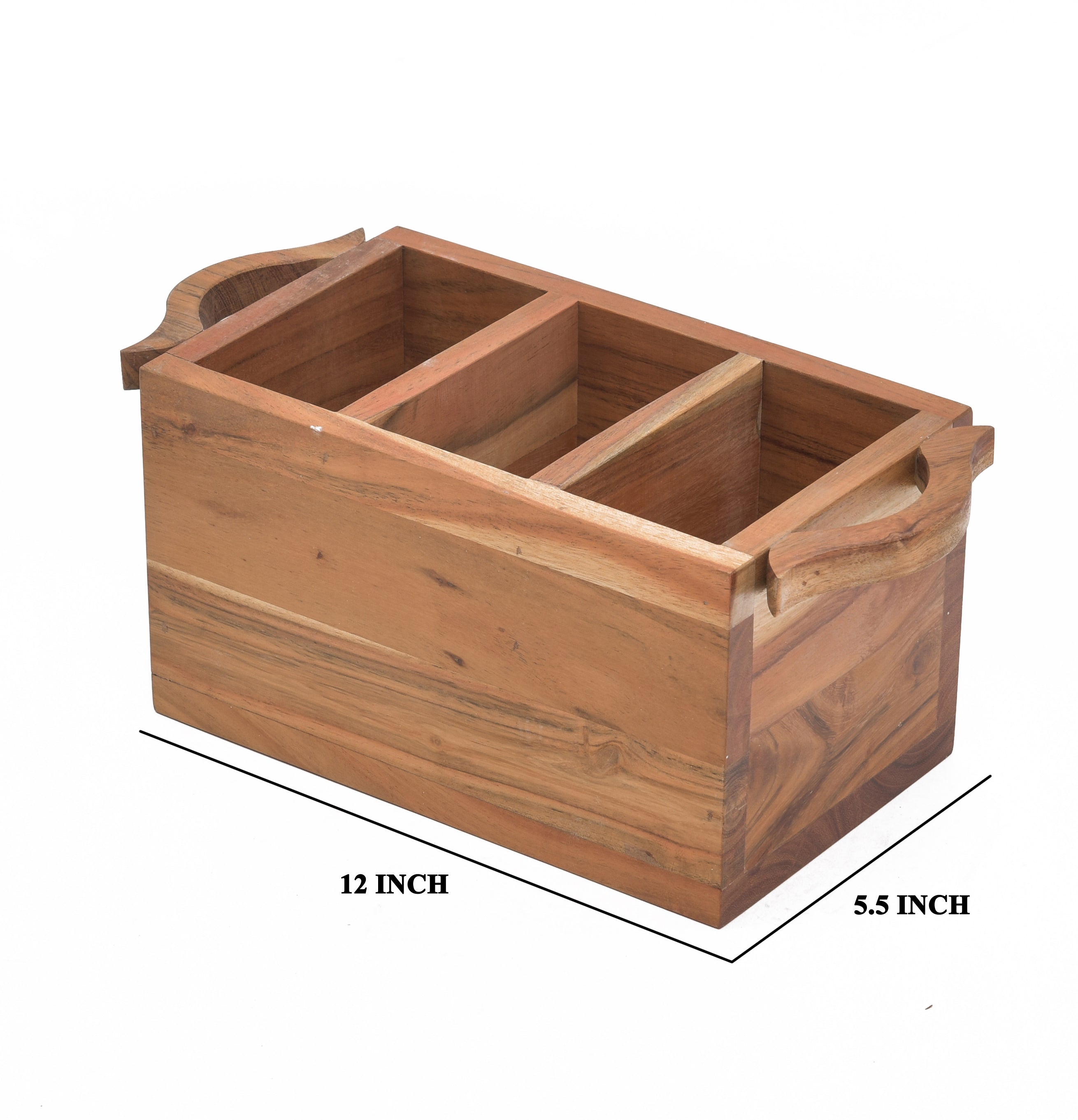 ACACIA WOODEN DUBBAL HANDLE CADDY