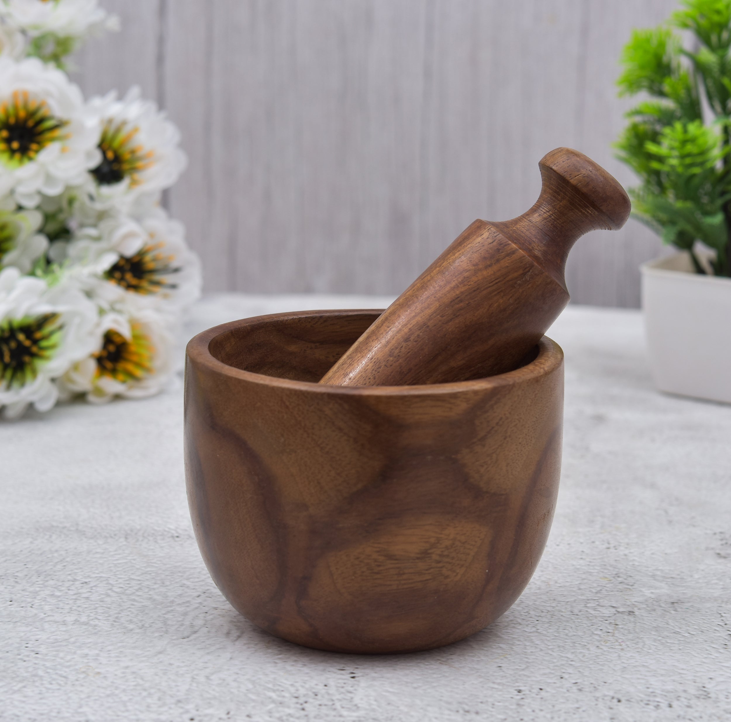 Shisham Wooden Okhali, Mortars & Pestles 5*5 Inch