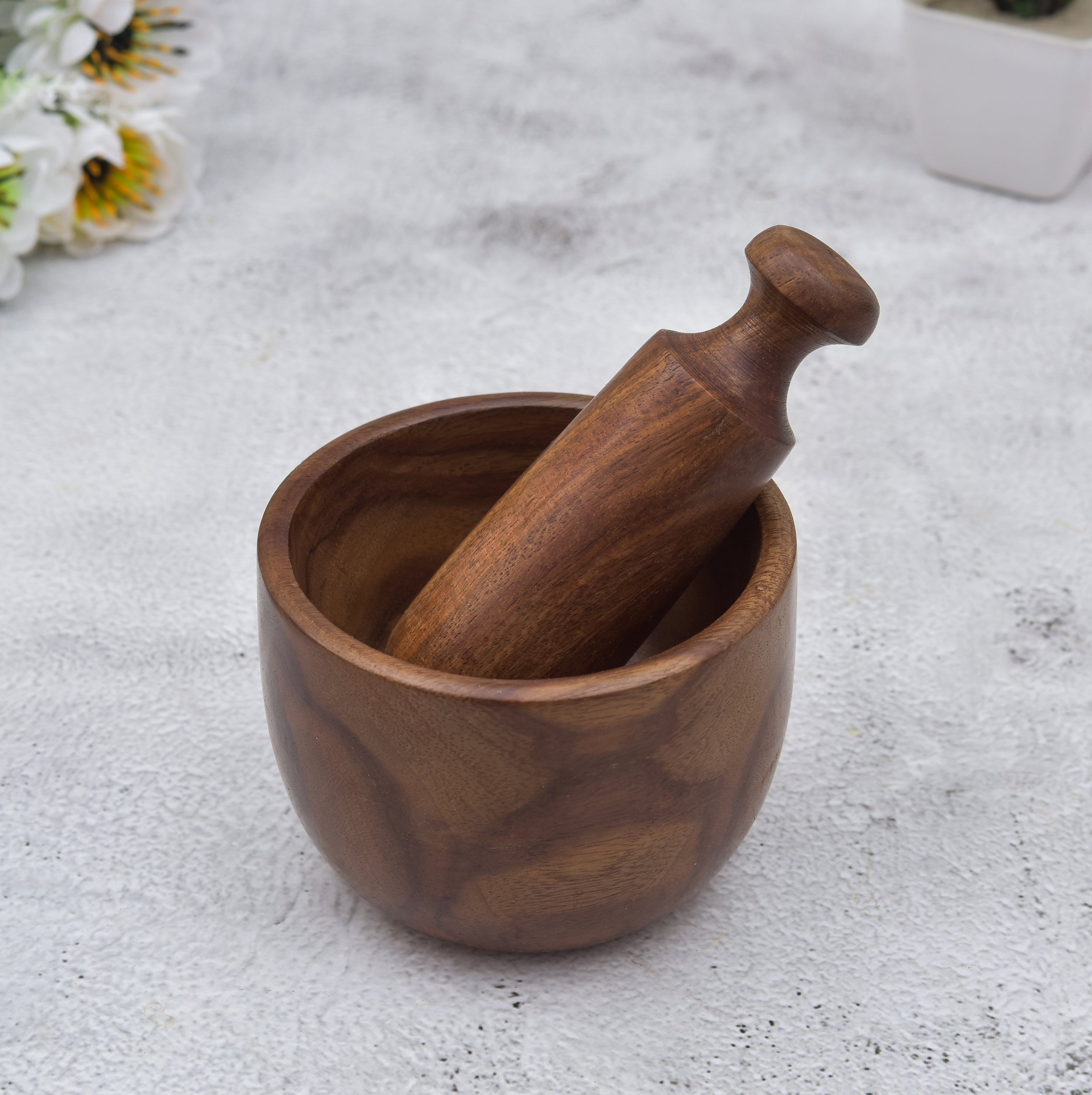 Shisham Wooden Okhali, Mortars & Pestles 5*5 Inch
