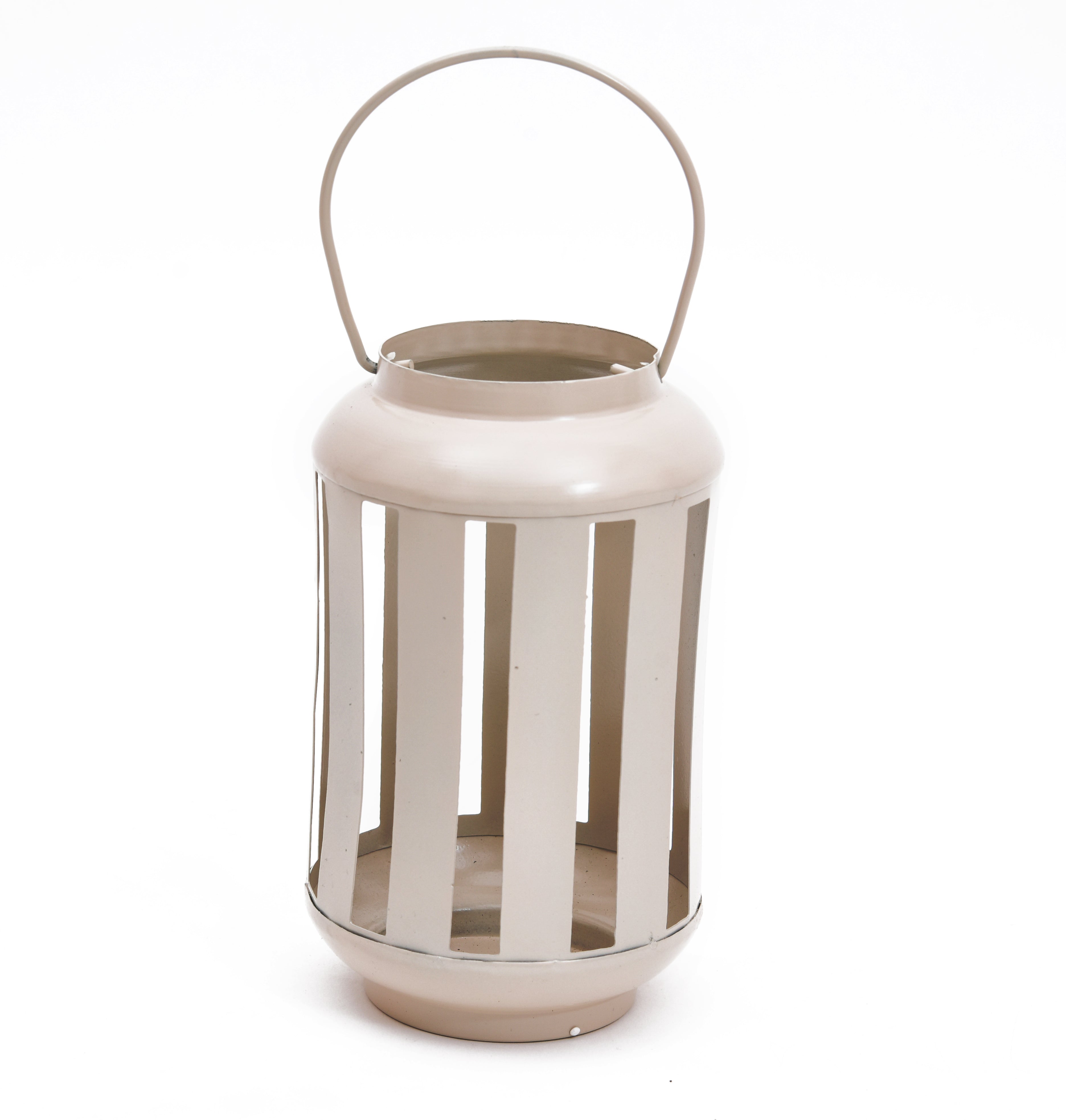 METAL LINING JALI LANTERN - Beige Color