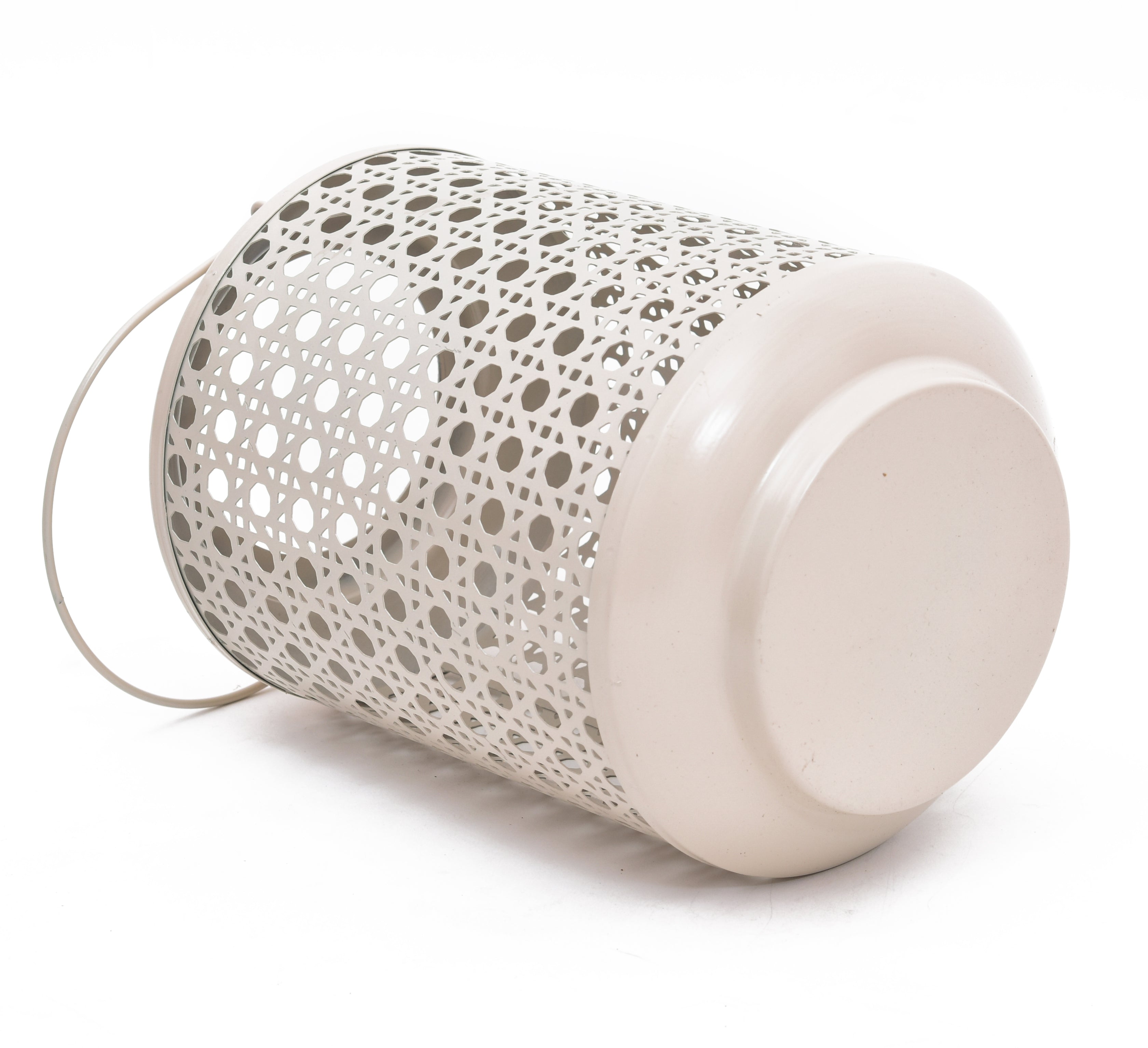 METAL ROUND JALI LANTERN - Beige Color
