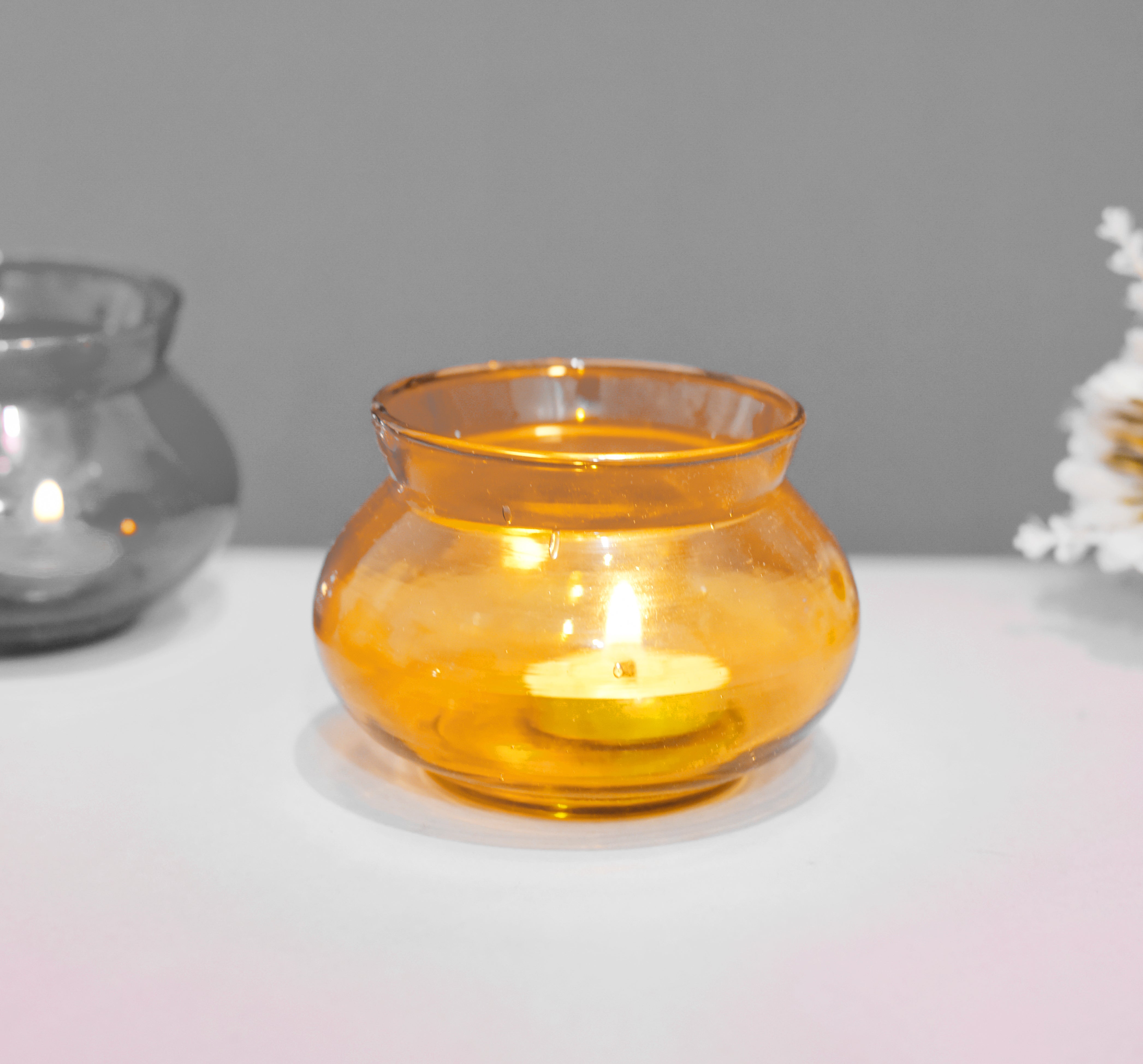 Glass Handi Candle Holder