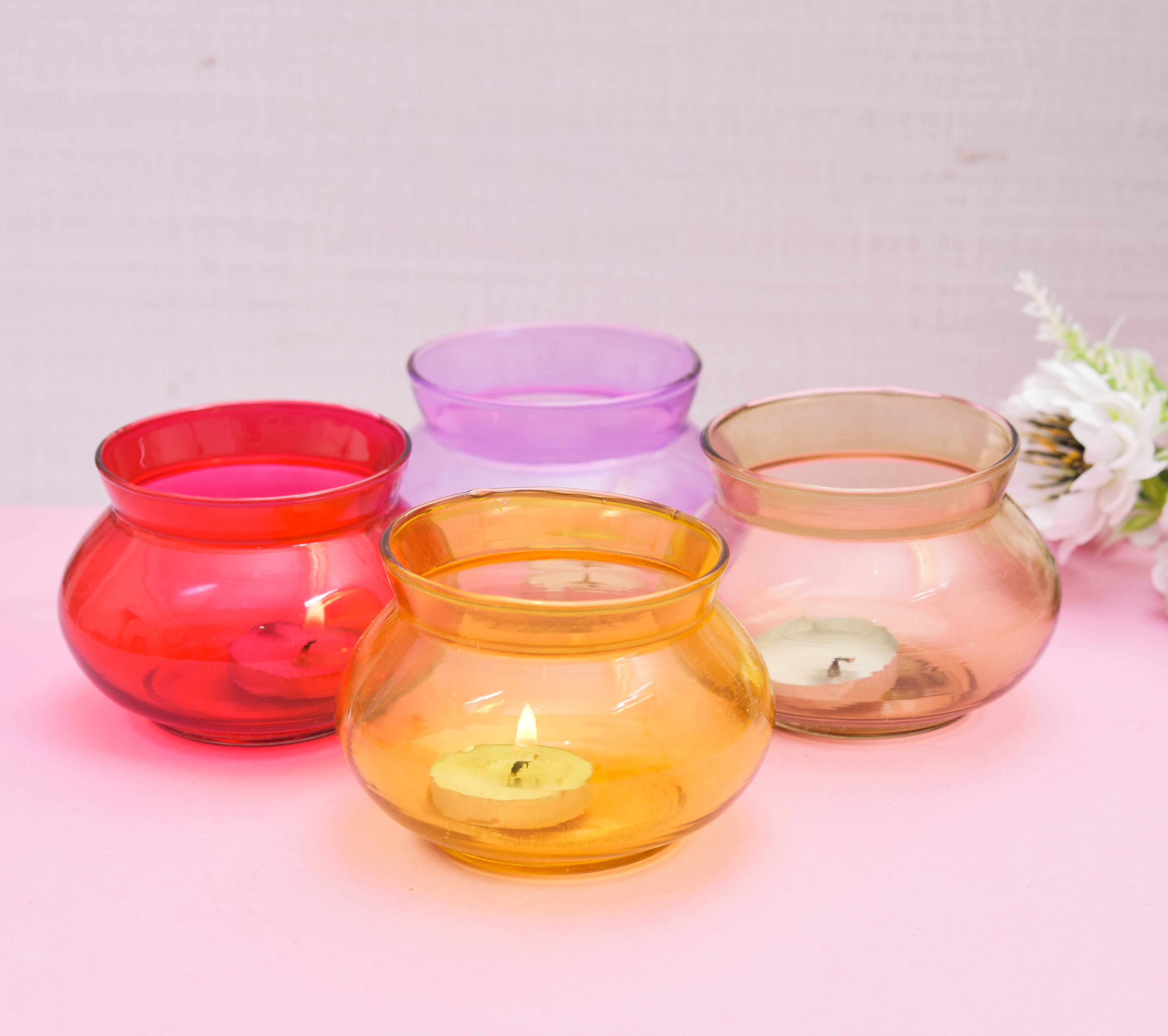 Glass Handi Candle Holder