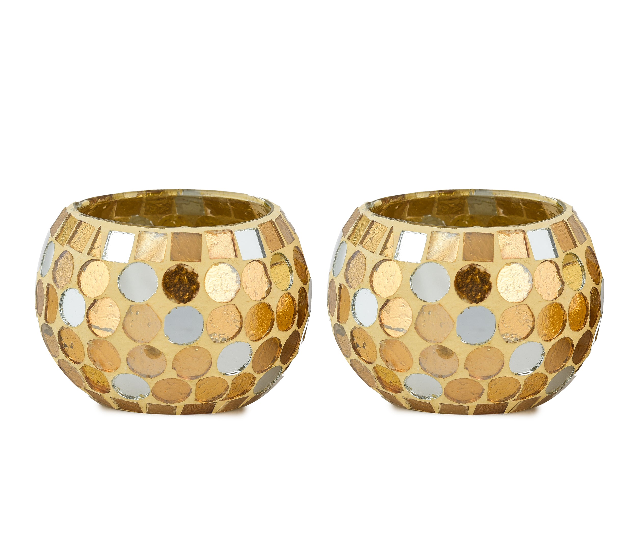 GLASS ROLI-POLI T-LIGHT HOLDER YELLOW