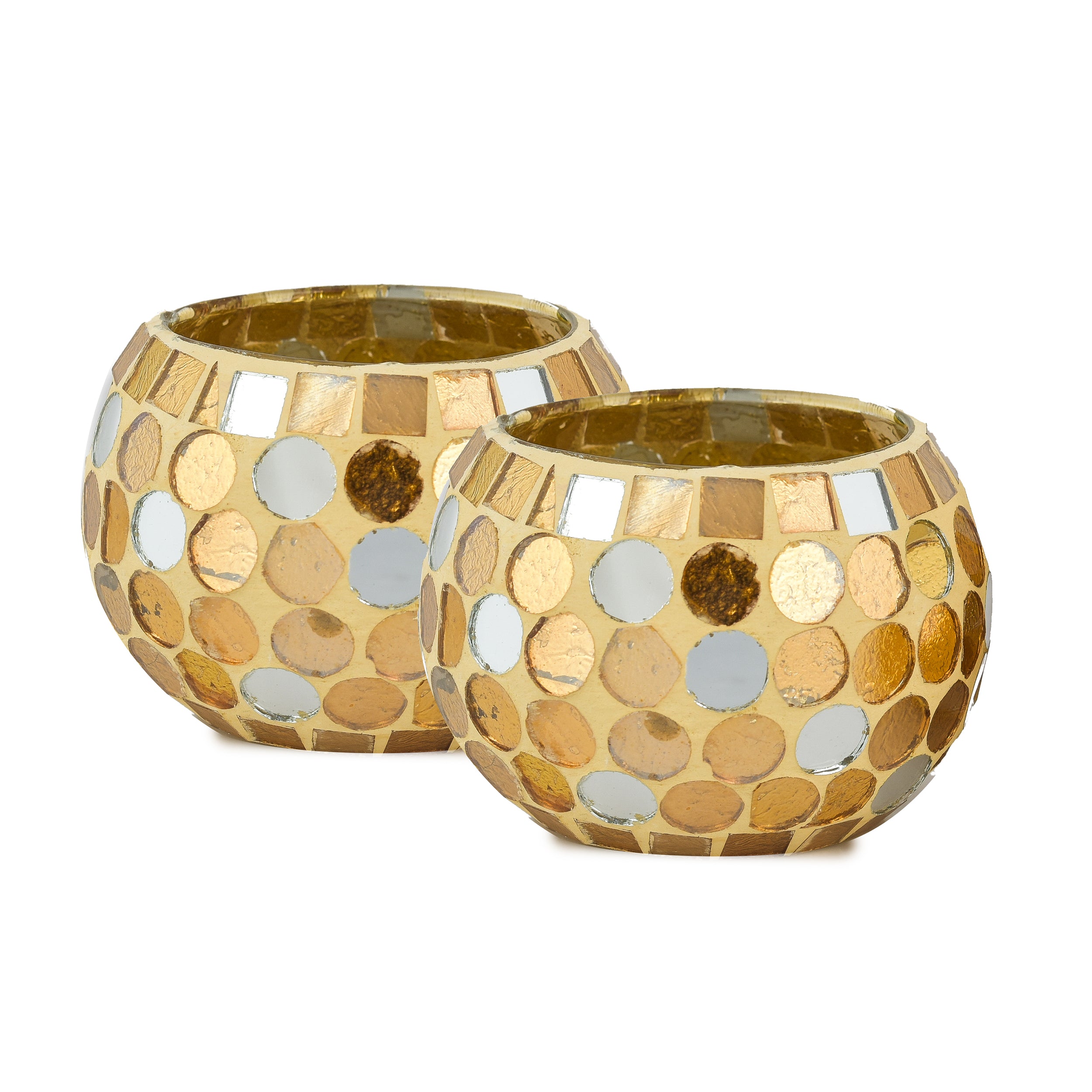 GLASS ROLI-POLI T-LIGHT HOLDER YELLOW