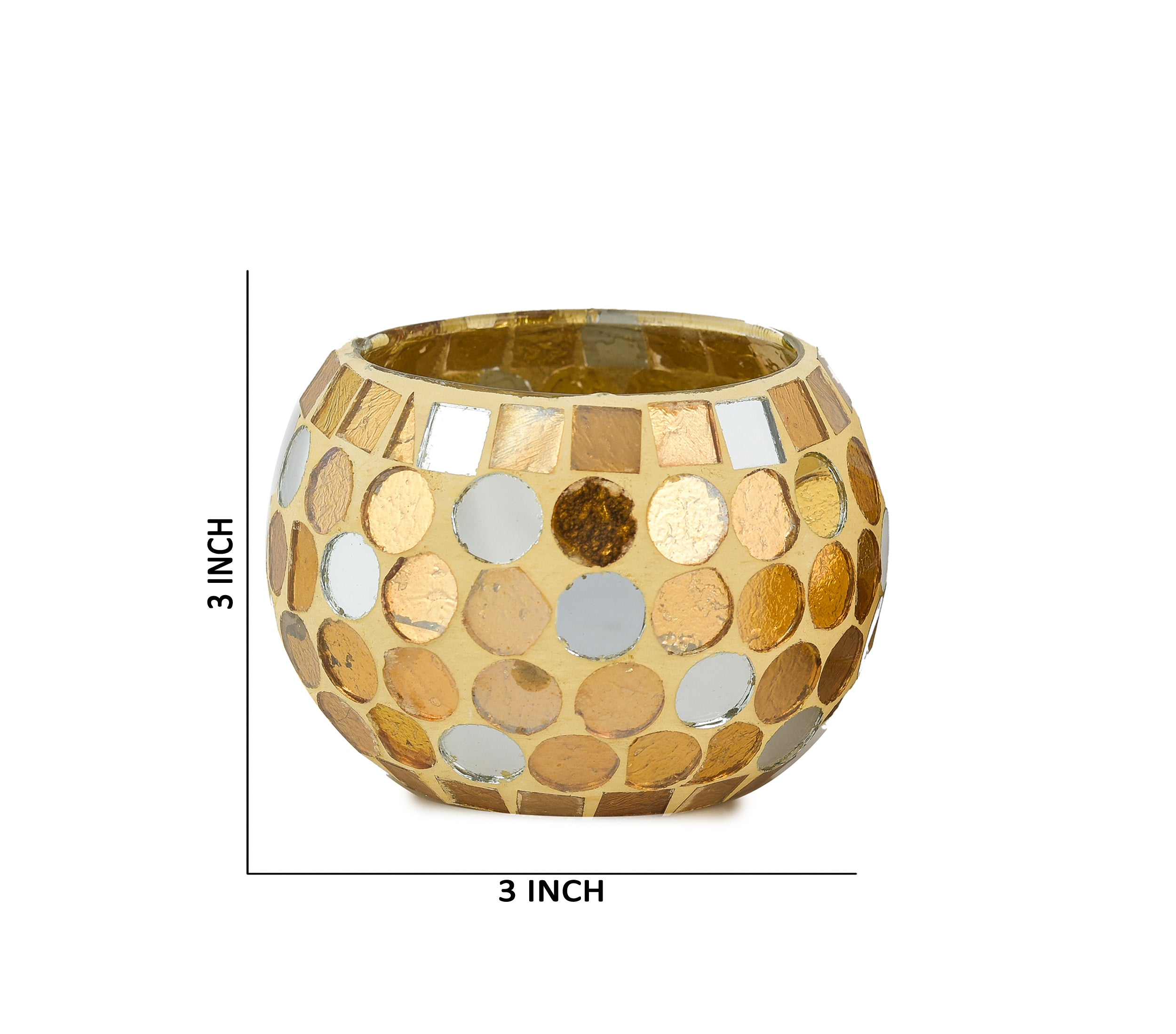 GLASS ROLI-POLI T-LIGHT HOLDER YELLOW