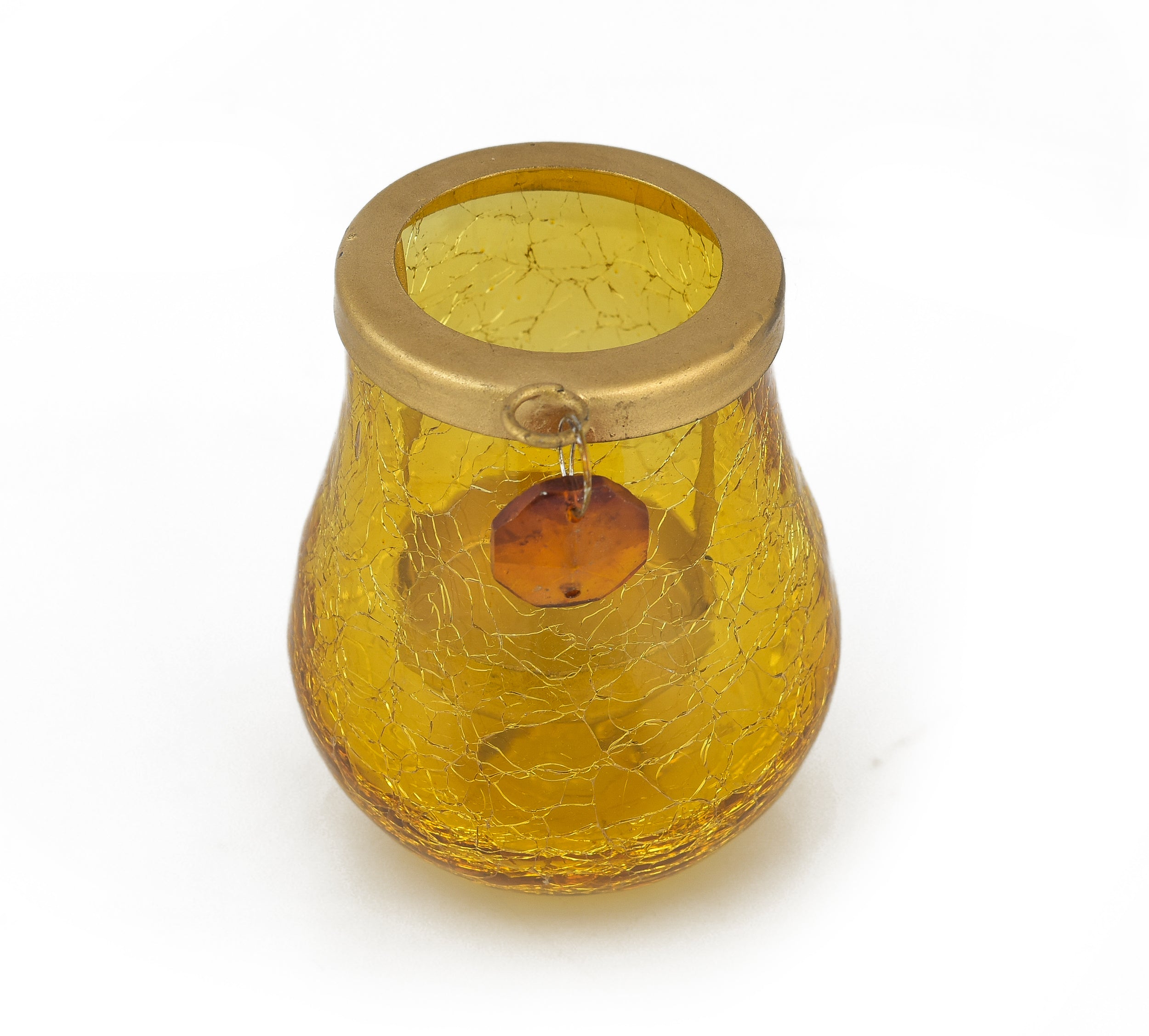 Deep Glass Matka T-light Holder Yellow