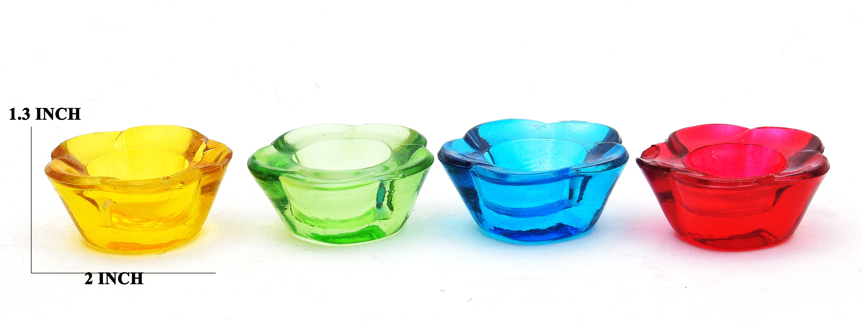 Deep Tea Light Holder Flower Assorted Color - Set of 4