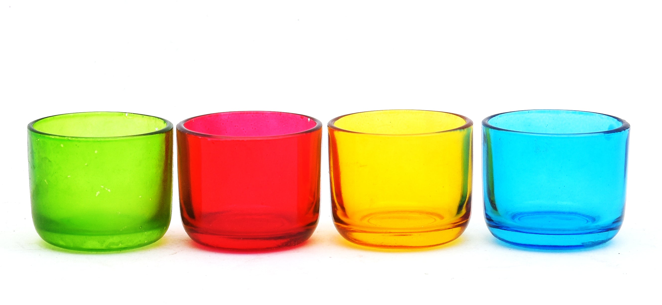 Deep Glass Tea Light Holder Small Assorted - Set of 4