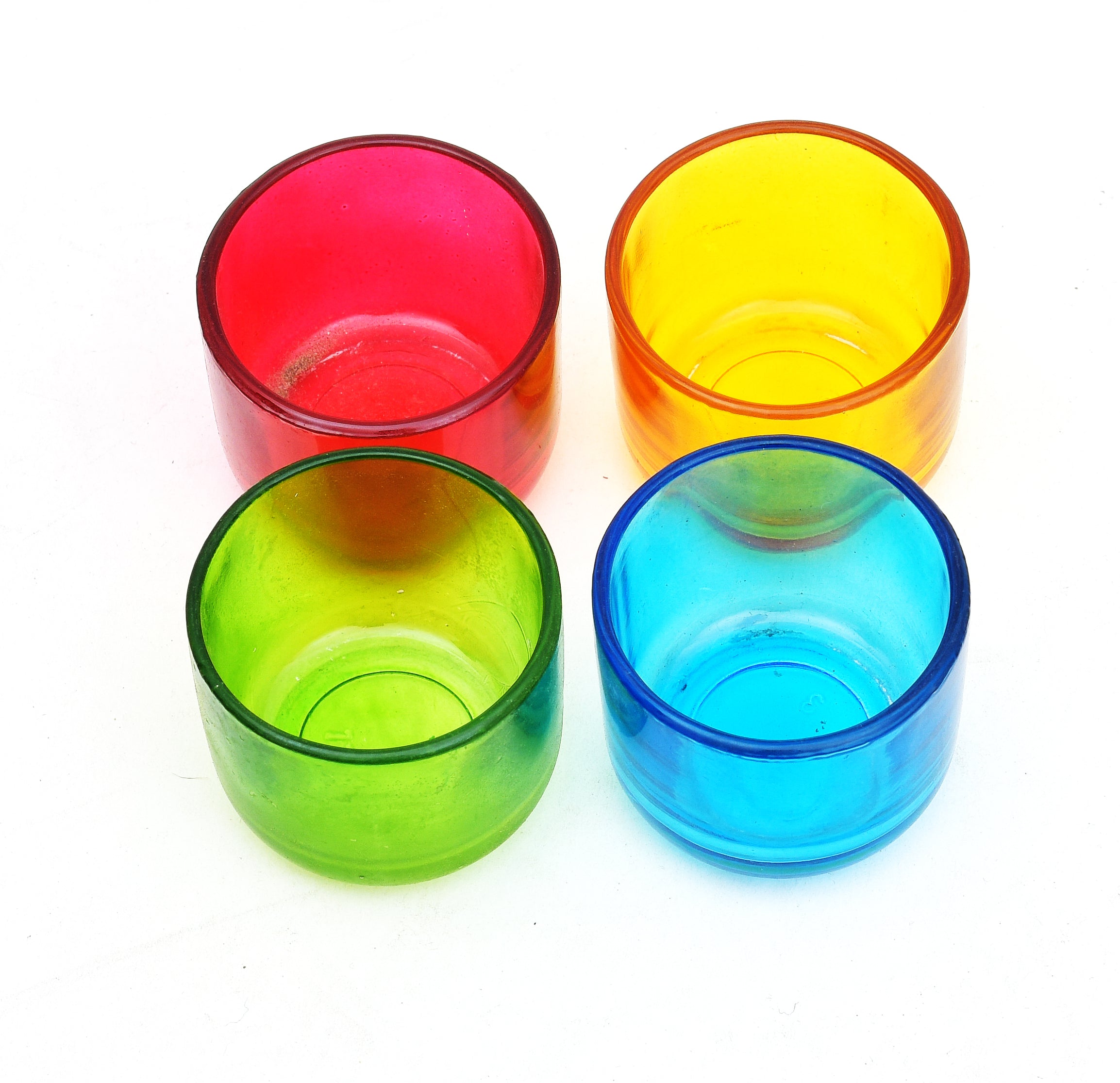 Deep Glass Tea Light Holder Small Assorted - Set of 4