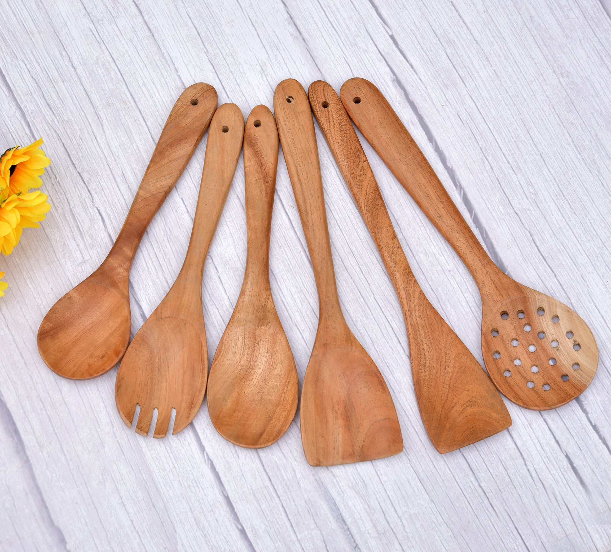 PREMIUM NEEM WOOD SPATULA SET OF 6
