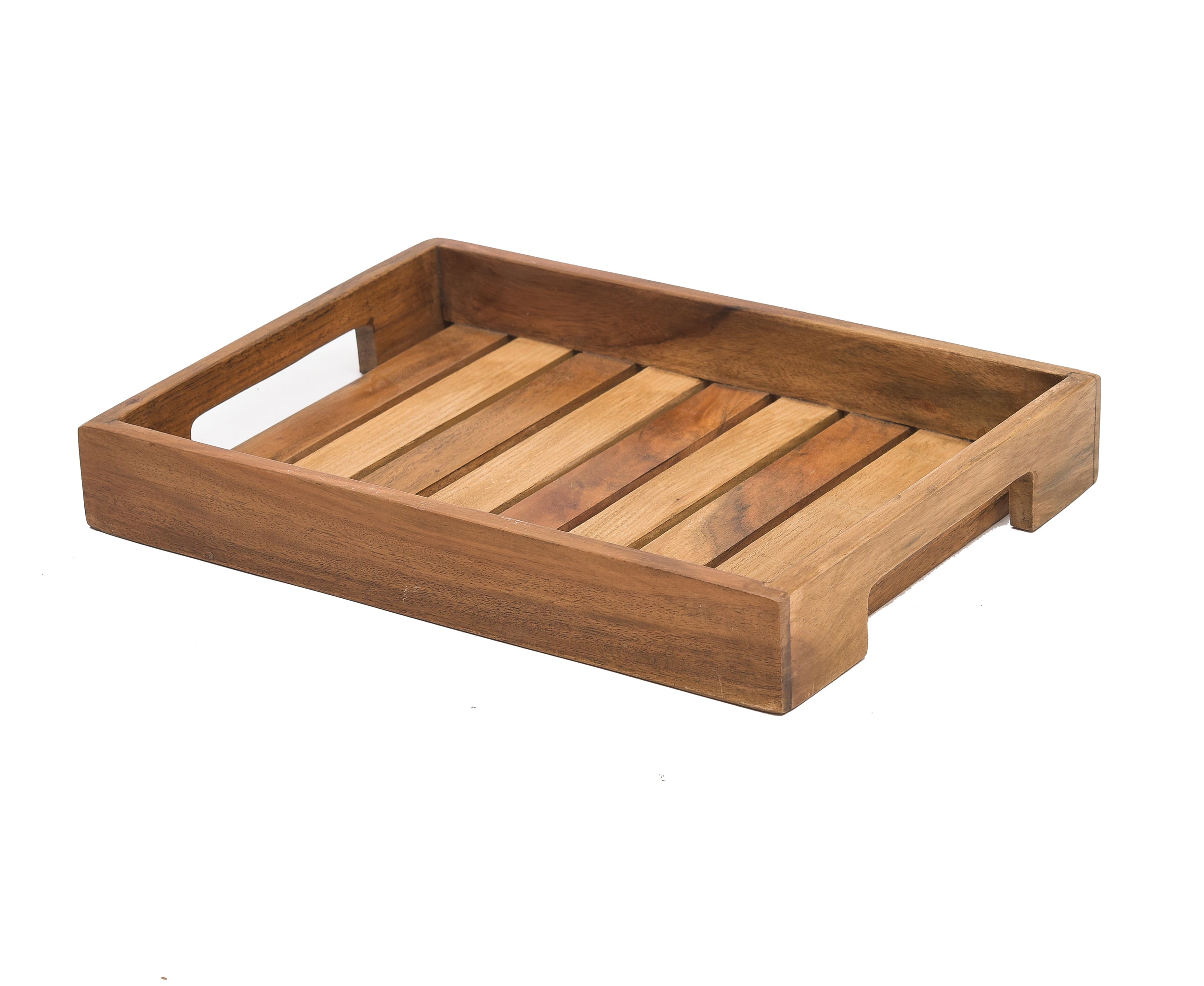 Mixwood Tray With Plain Handle