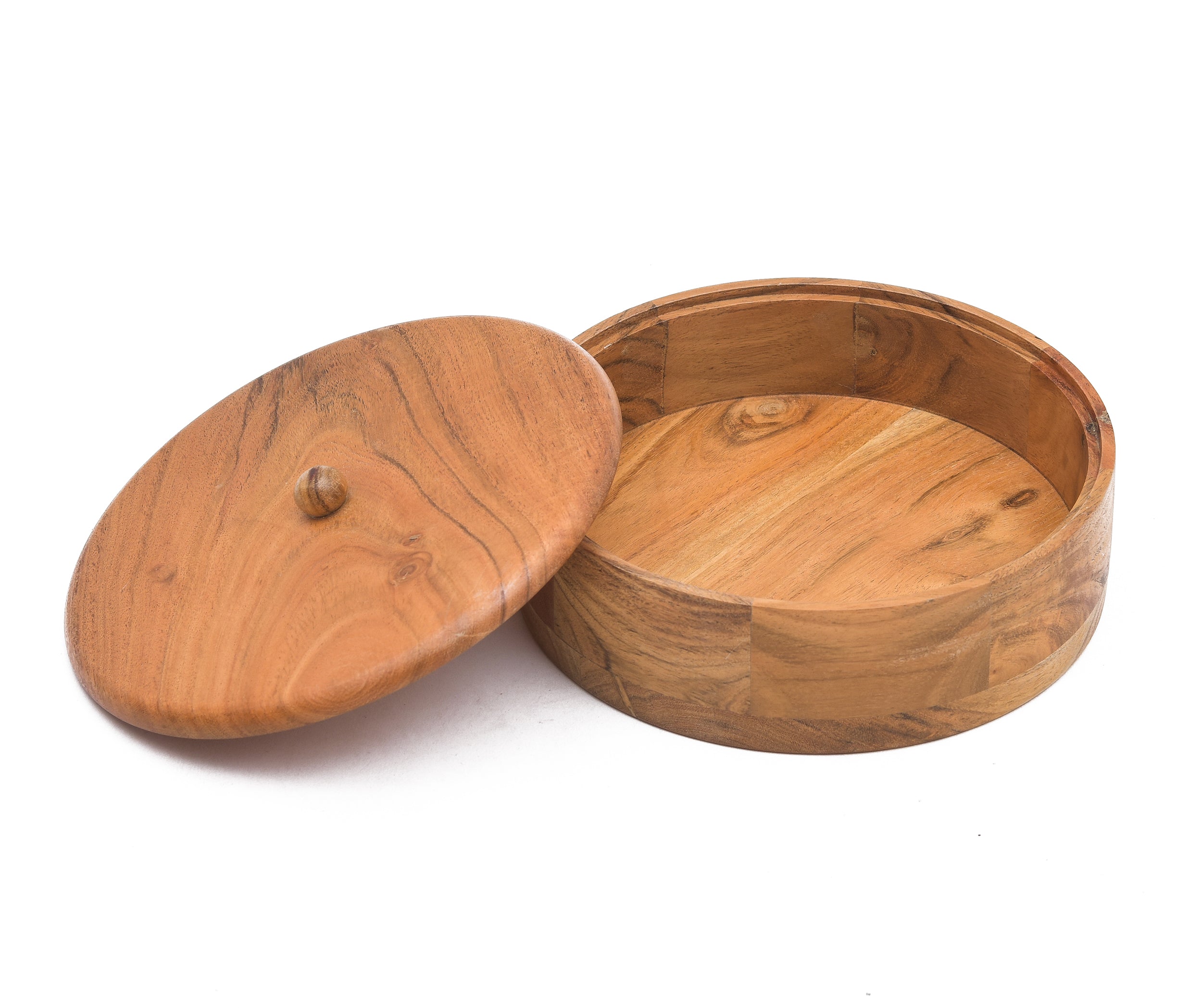ACACIA WOODEN ROUND ROTI DABBA