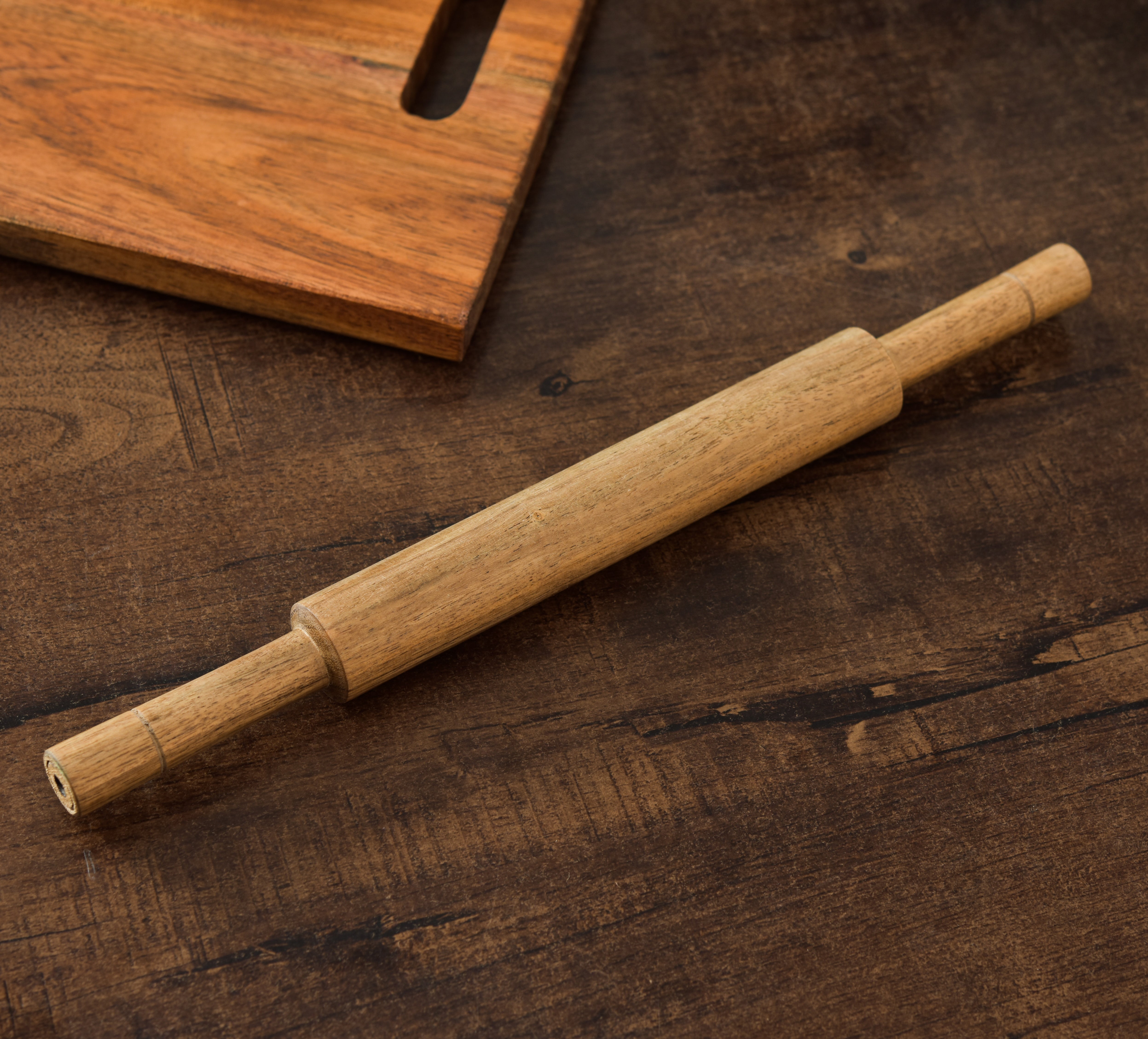 ROLLING STAR ACACIA WOODEN BELAN & ROLLING PIN