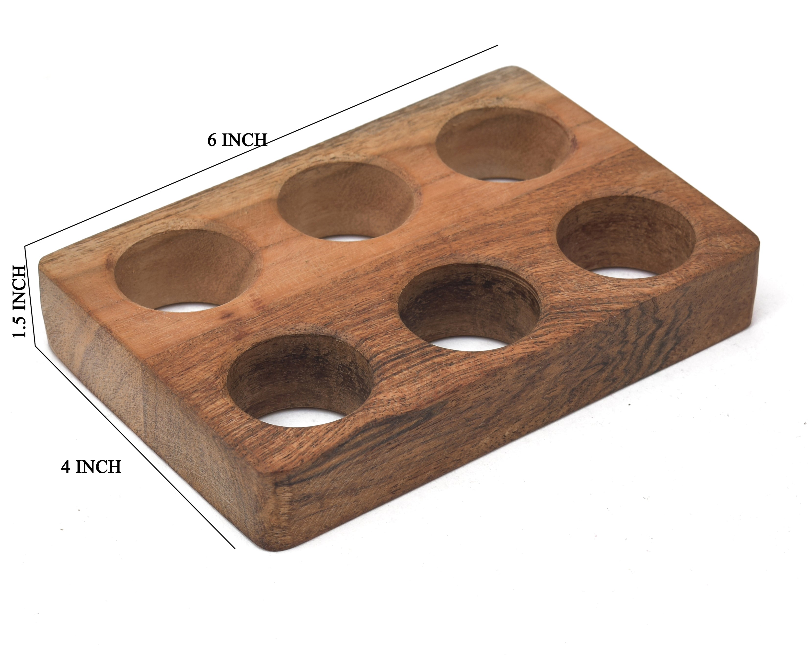 Wooden Egg Holder And Tray For 6 Eggs