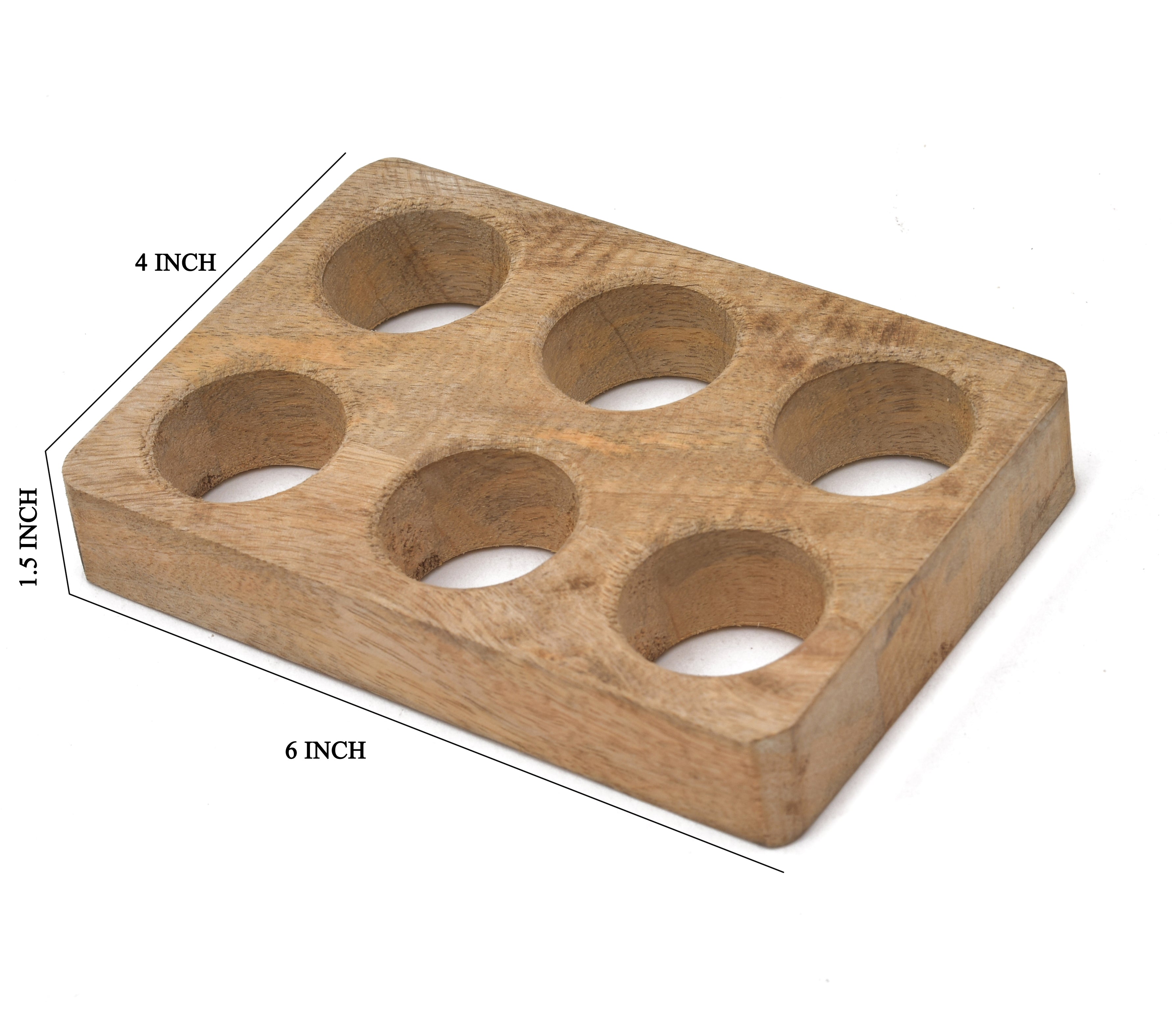 Wooden Egg Holder And Tray For 6 Eggs