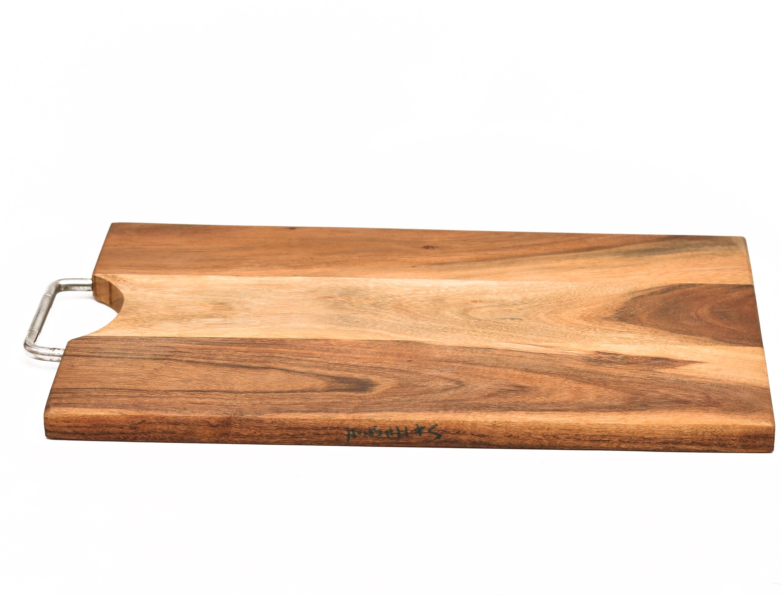 ACACIA WOOD RECT. Serving Board and Platter with SS HANDLE 15*10