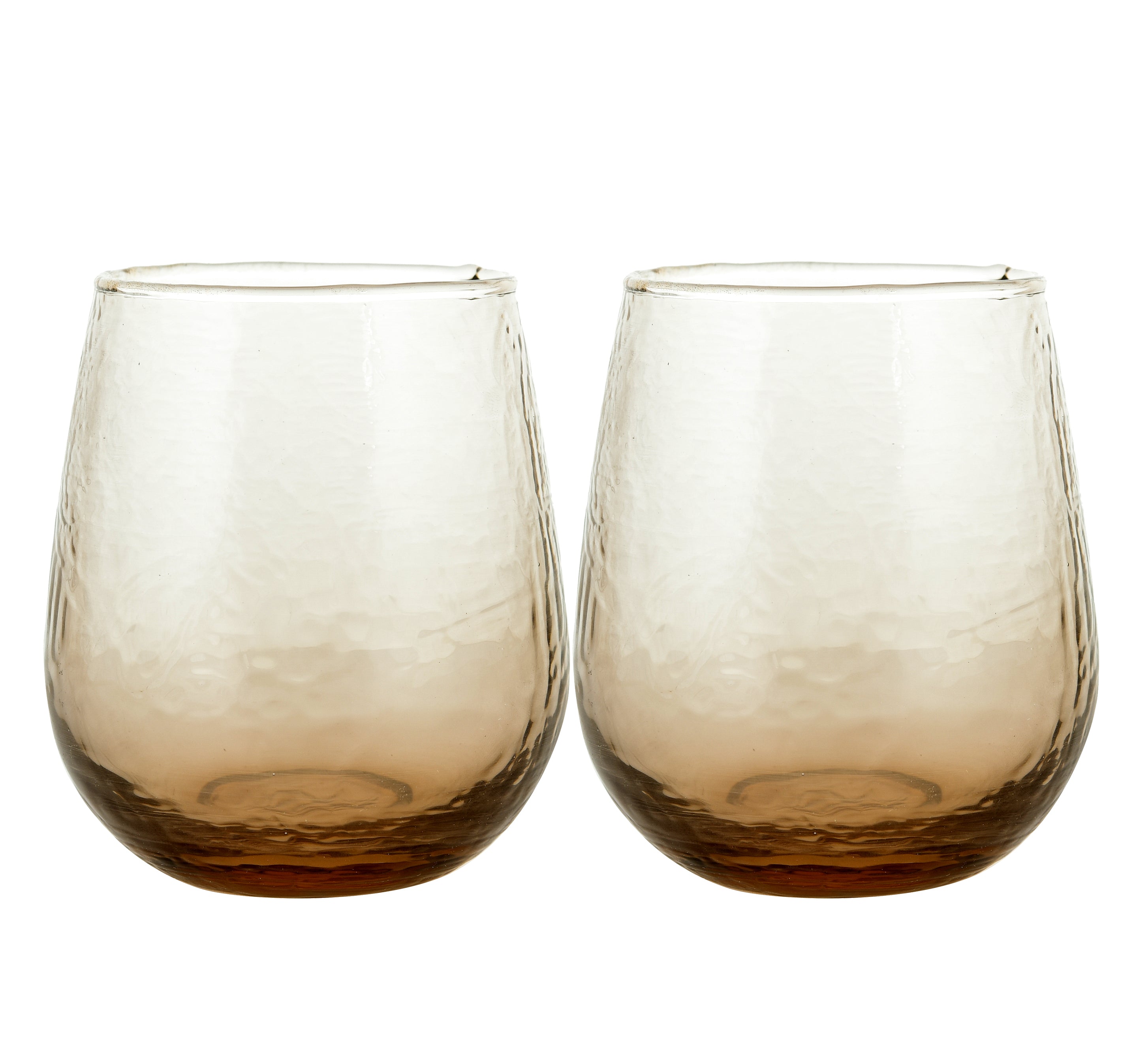 BROWN JUICE DRINWARE GLASS SET OF 2