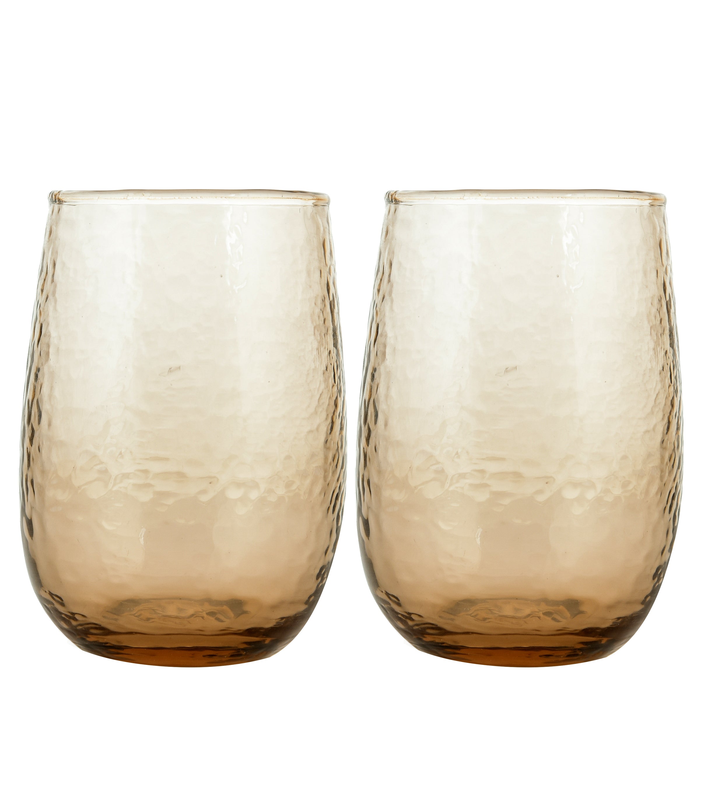 BROWN JUICE DRINWARE GLASS SET OF 2 - LARGE