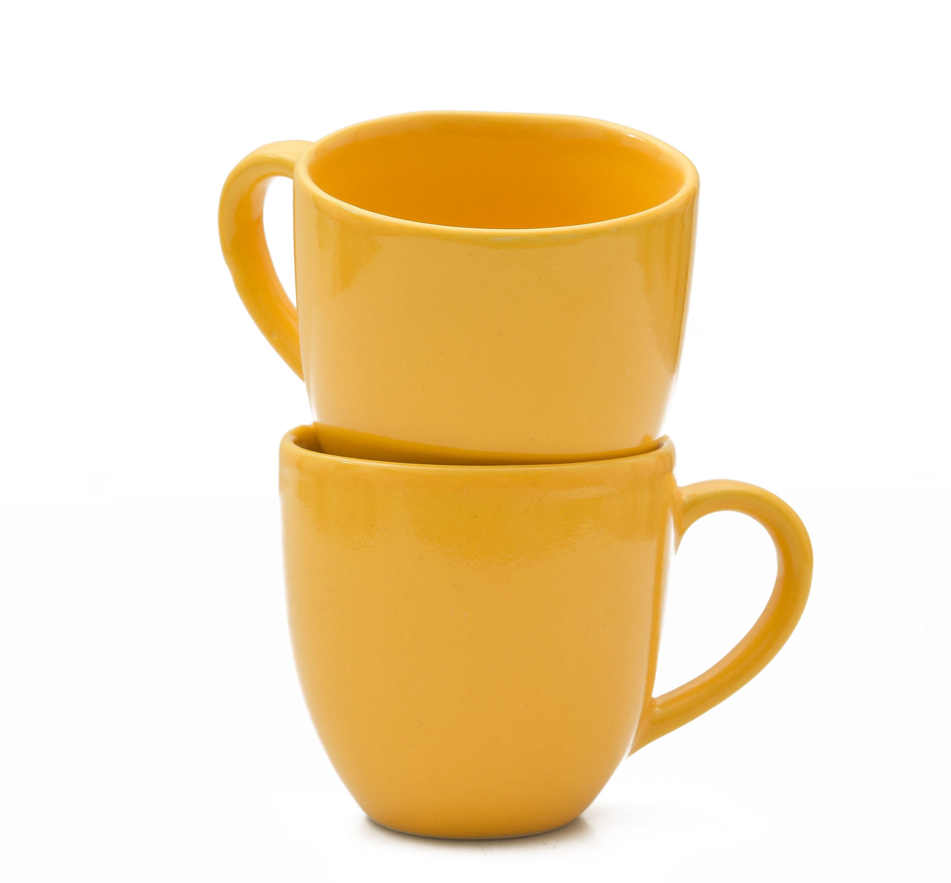 YELLOW CERAMIC CUP FOR COFFEE AND TEA