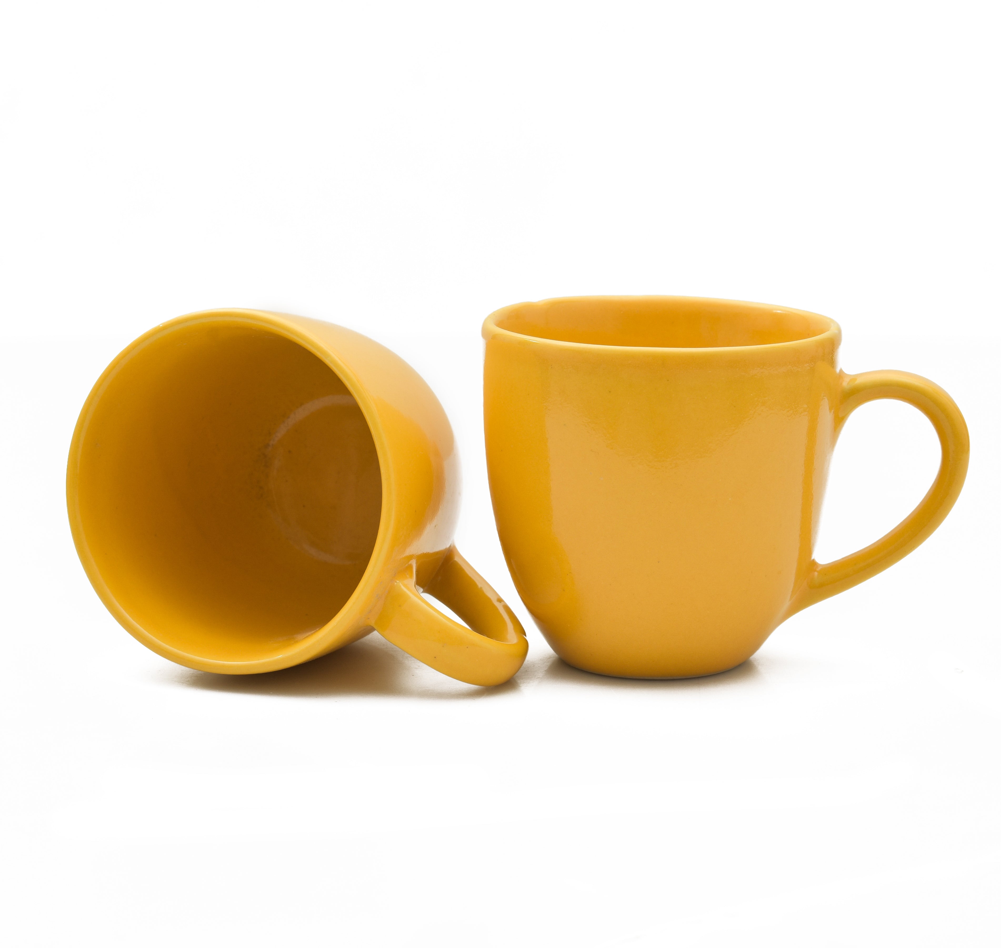 YELLOW CERAMIC CUP FOR COFFEE AND TEA