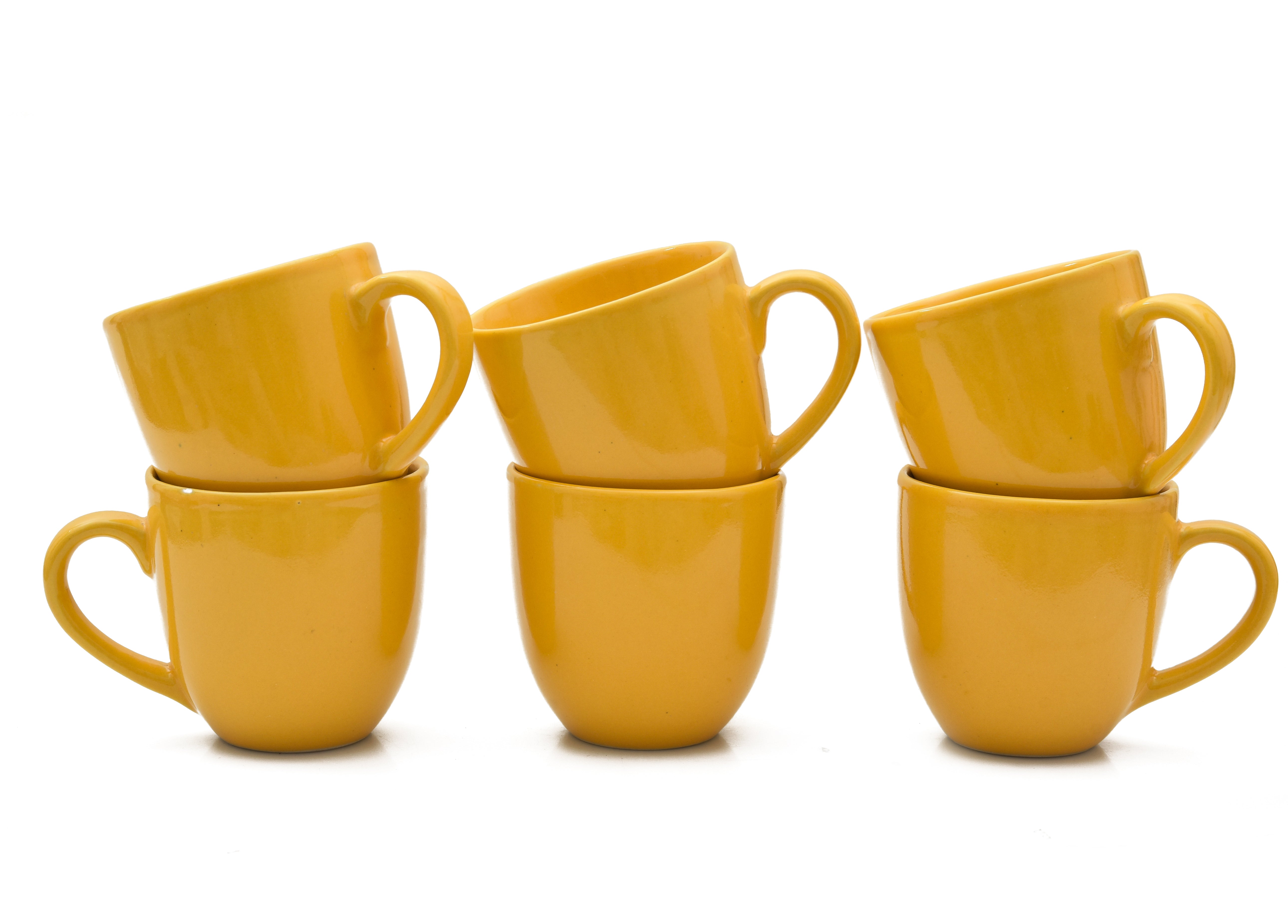 YELLOW CERAMIC CUP FOR COFFEE AND TEA