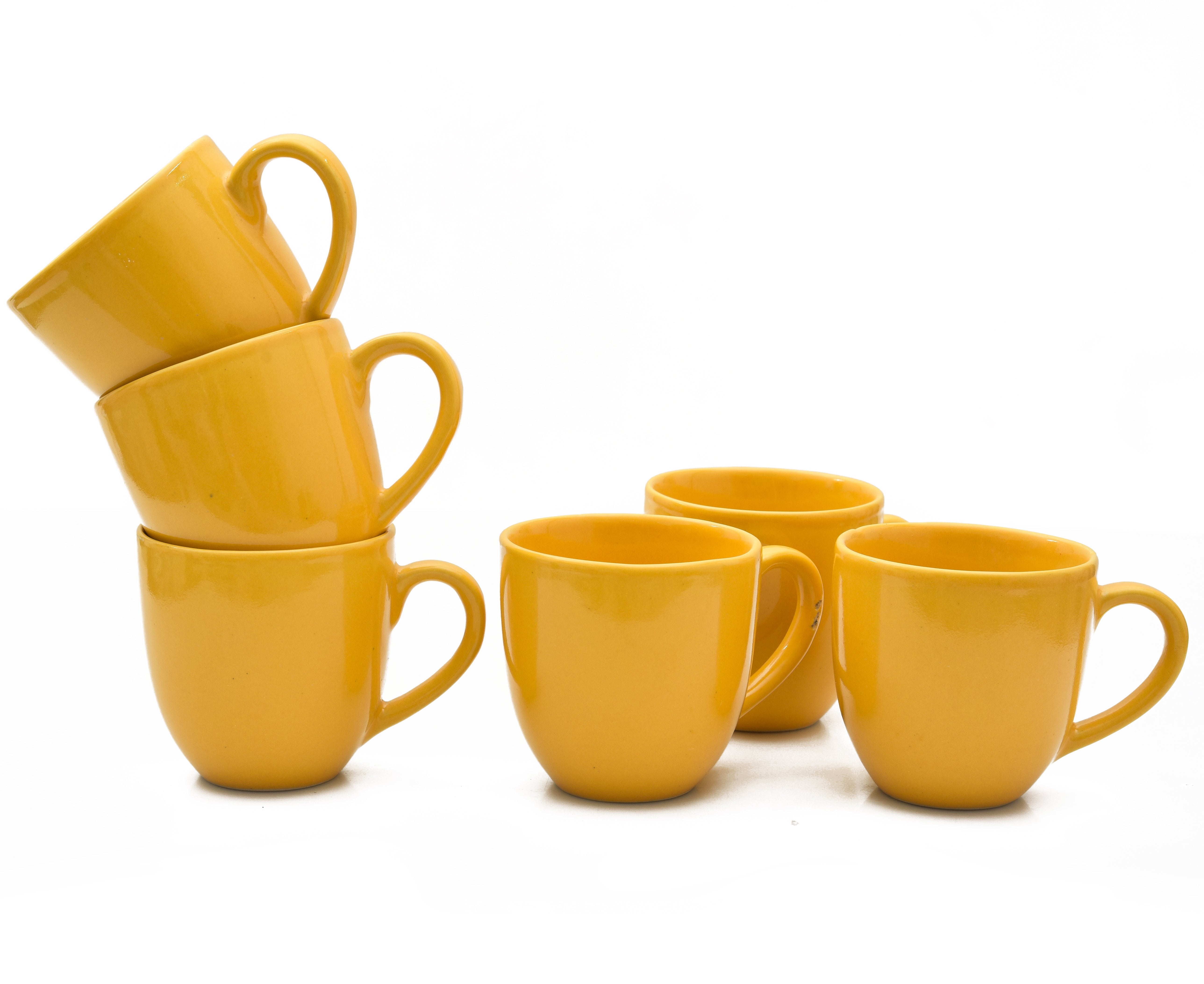 YELLOW CERAMIC CUP FOR COFFEE AND TEA