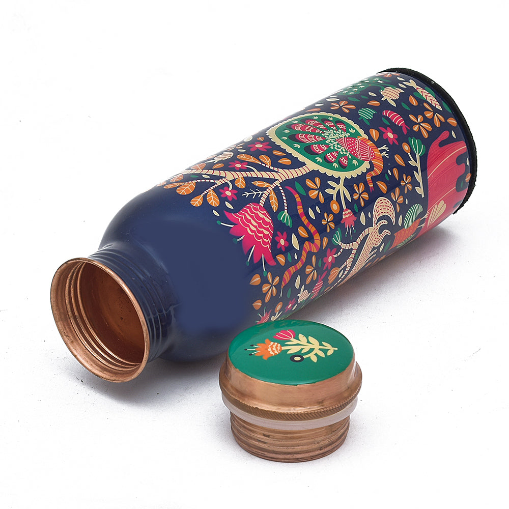 Meena Copper Water Bottle - 750 Ml