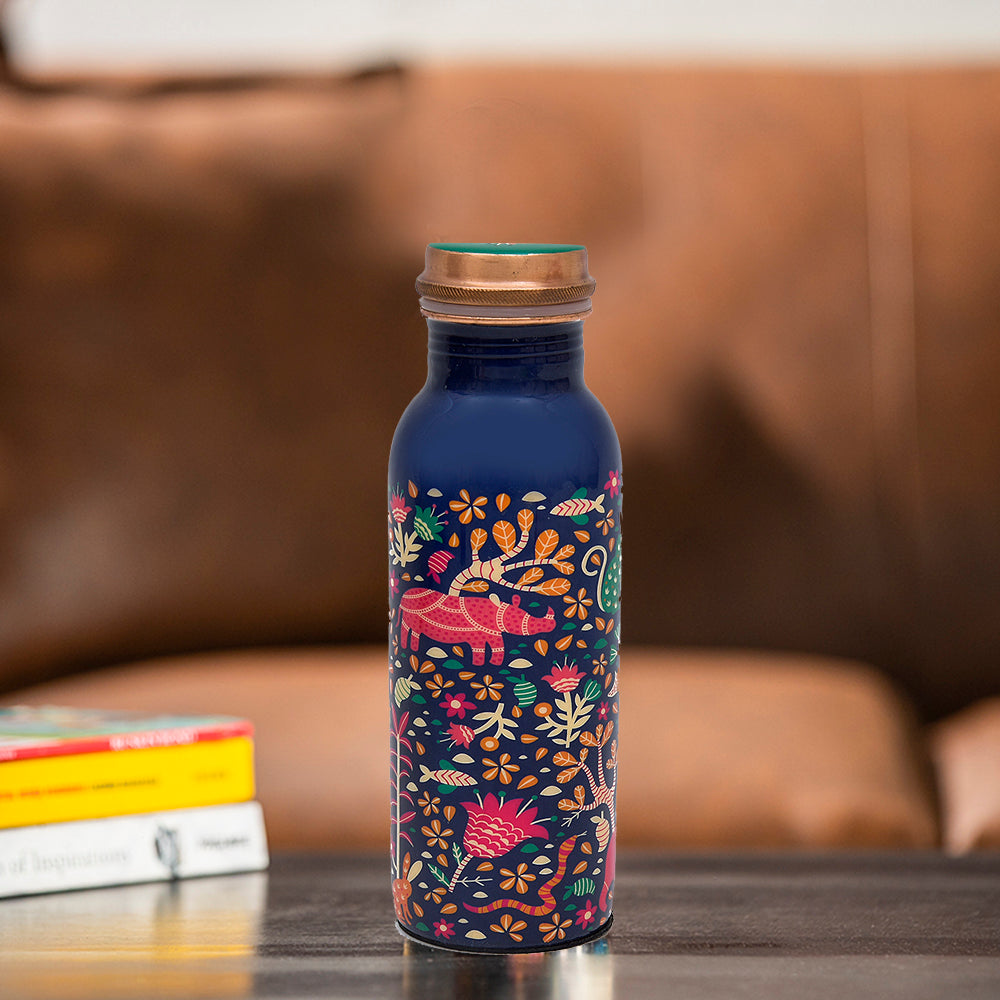 Meena Copper Water Bottle - 750 Ml
