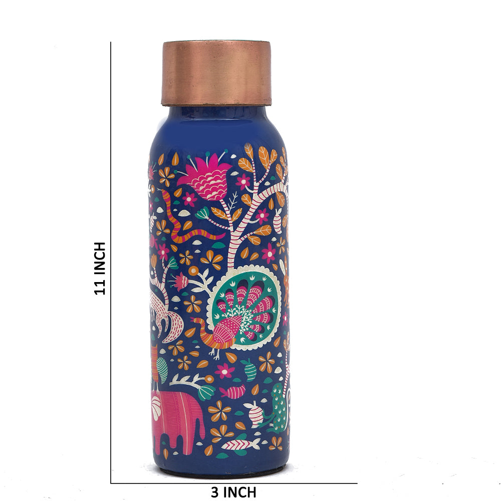 Meena Copper Water Bottle - 500 Ml