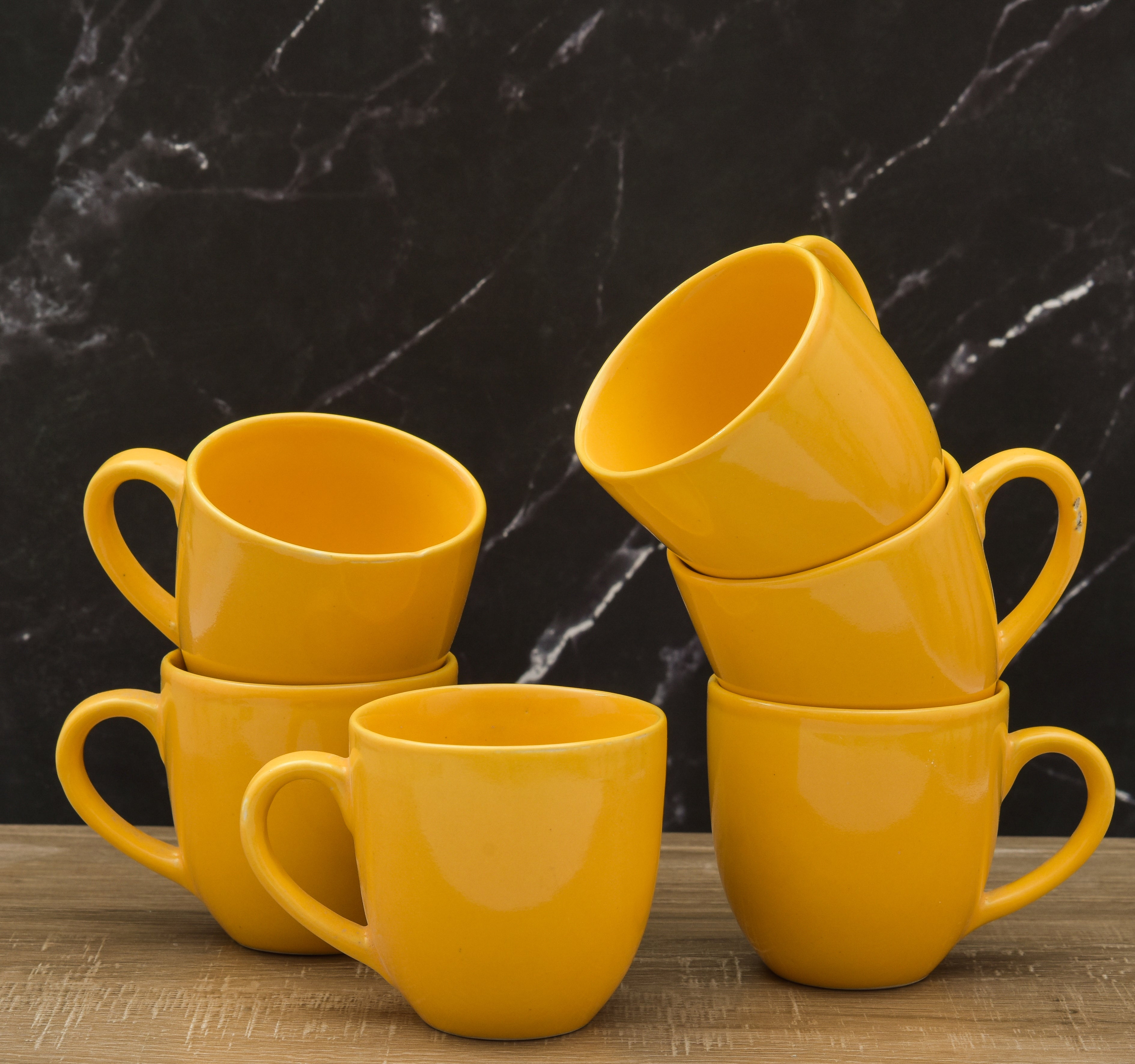 YELLOW CERAMIC CUP FOR COFFEE AND TEA