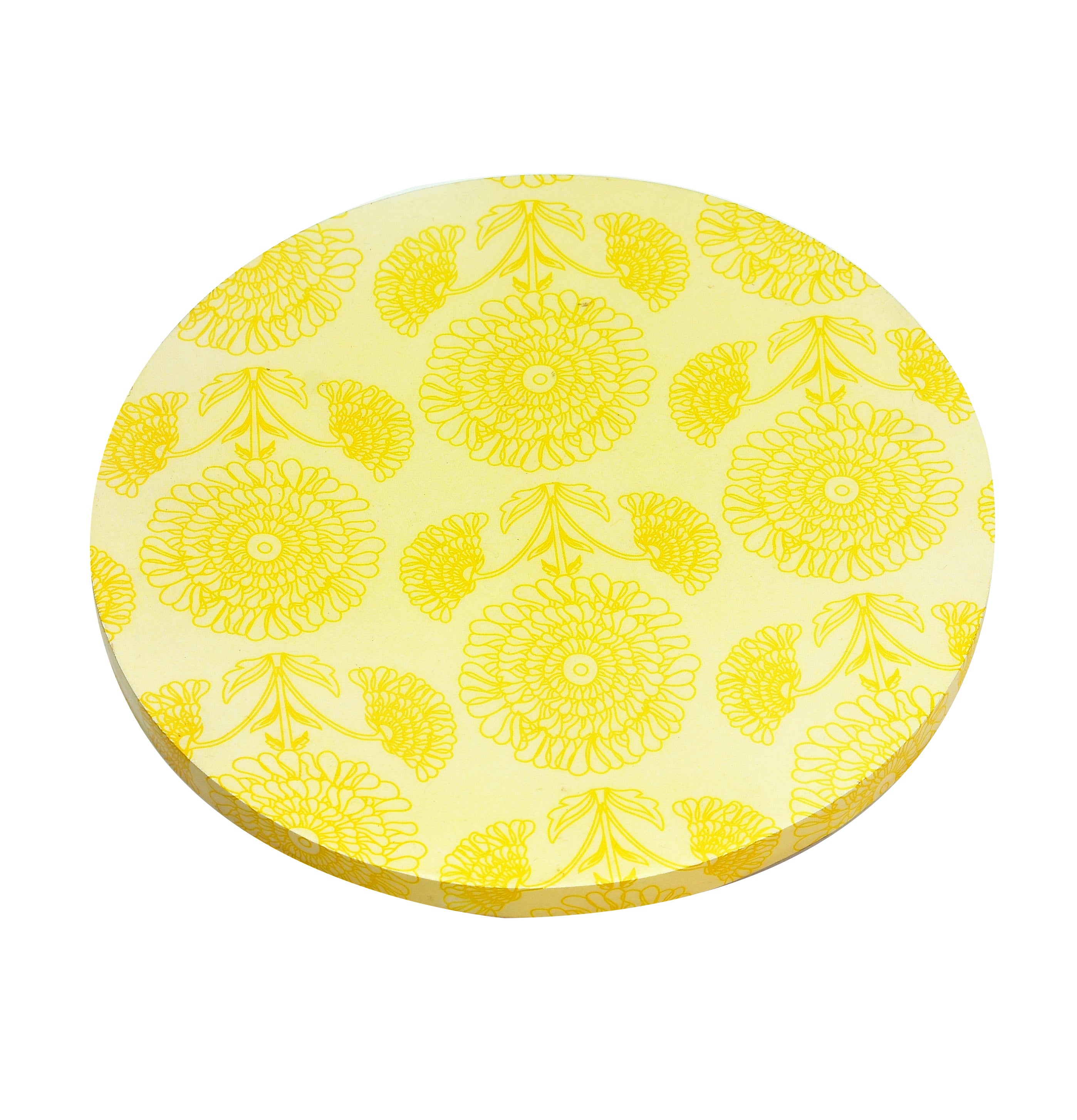 Marigold Printed Wooden Serving Tray And Stand
