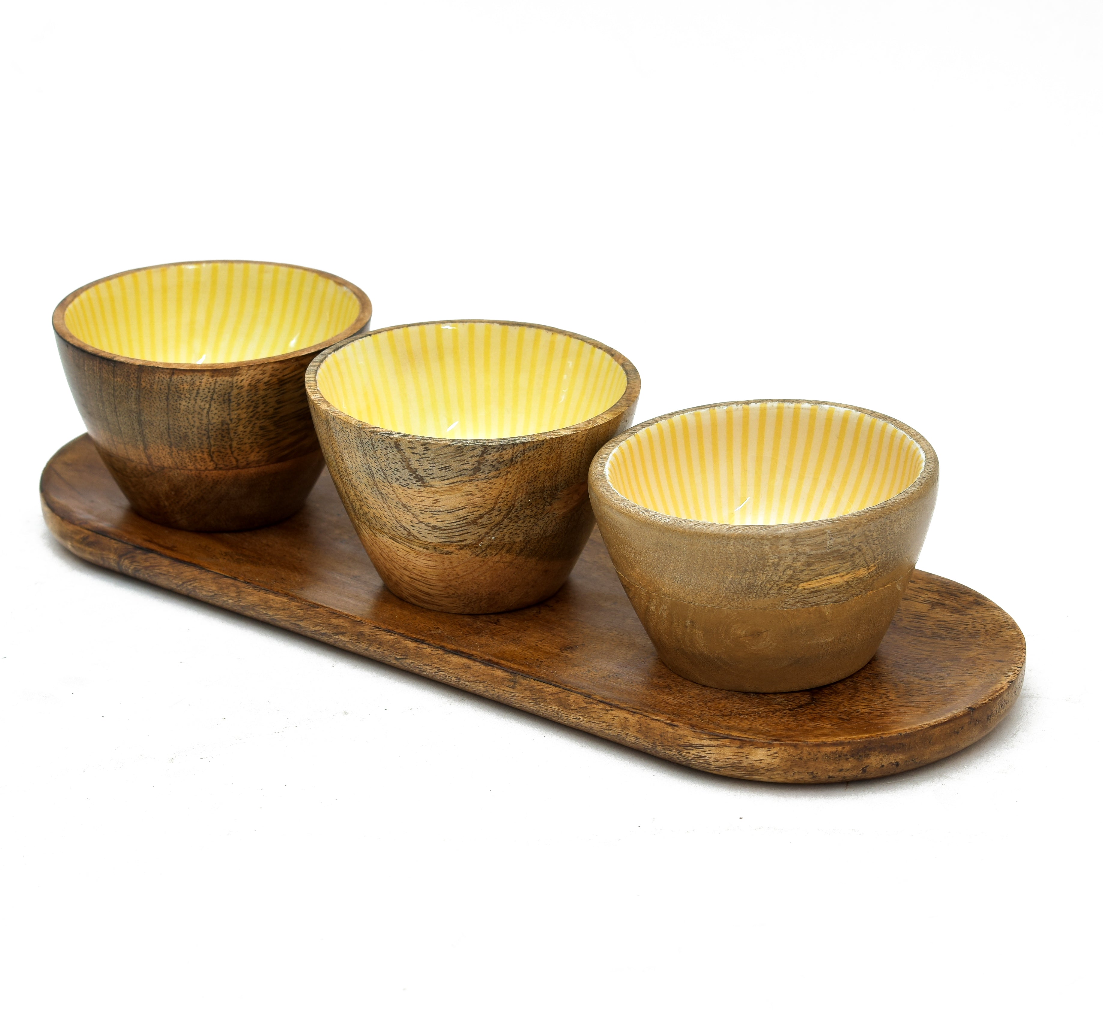 Marigold Printed Tray With 3pcs Bowl Set
