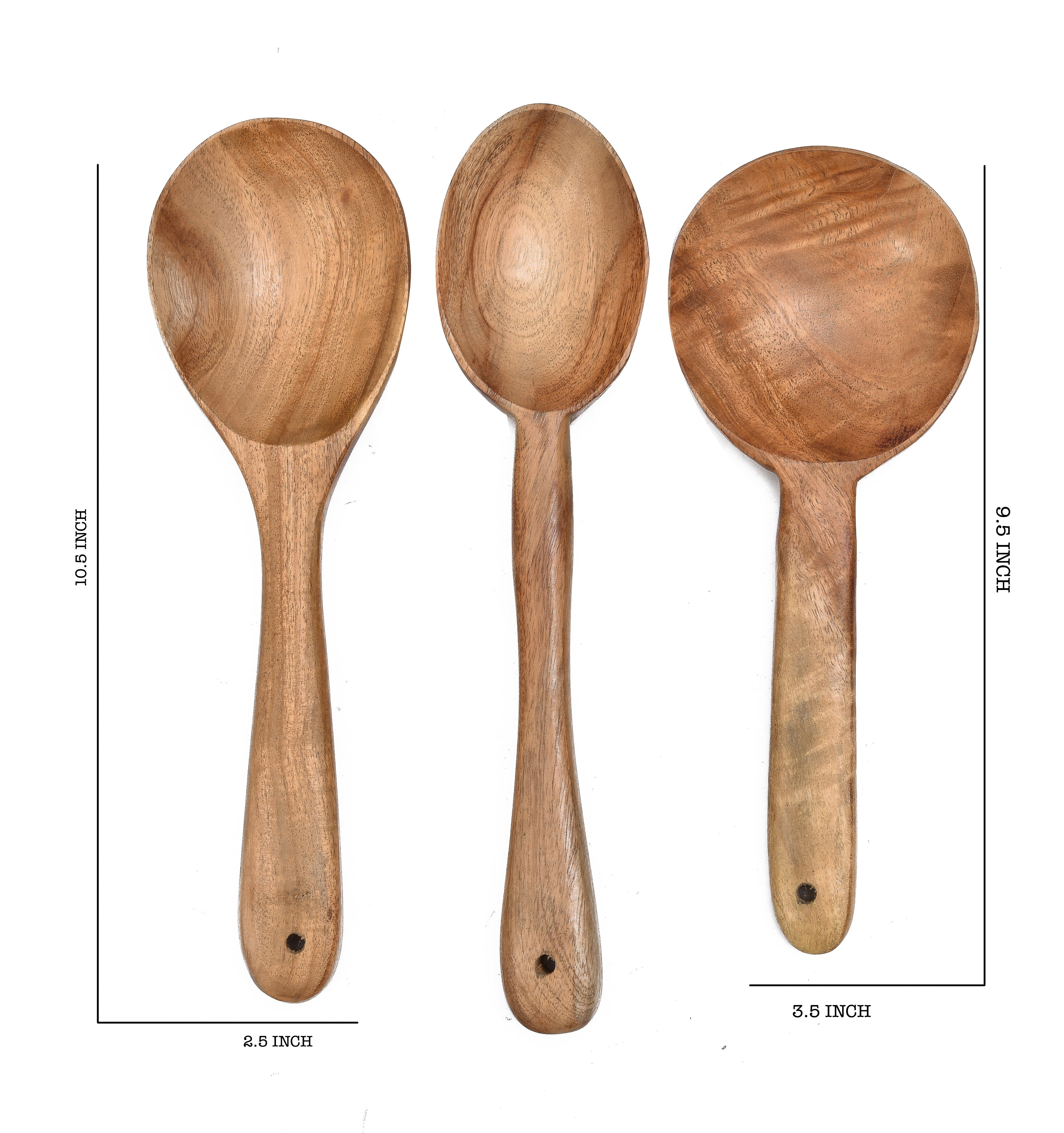 NEEM WOOD NON-FRY SERVING SPATULA SET OF 3