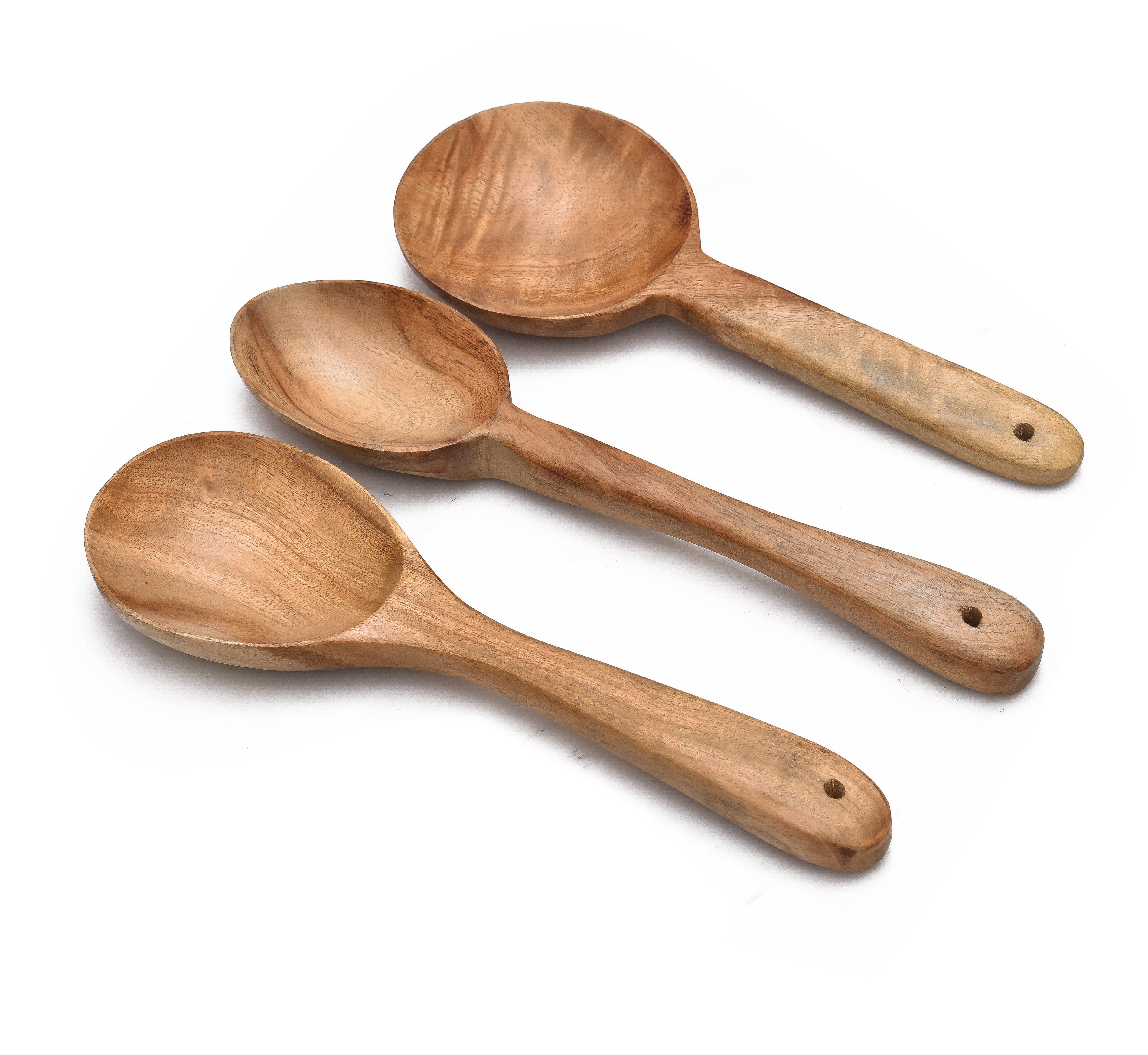 NEEM WOOD NON-FRY SERVING SPATULA SET OF 3