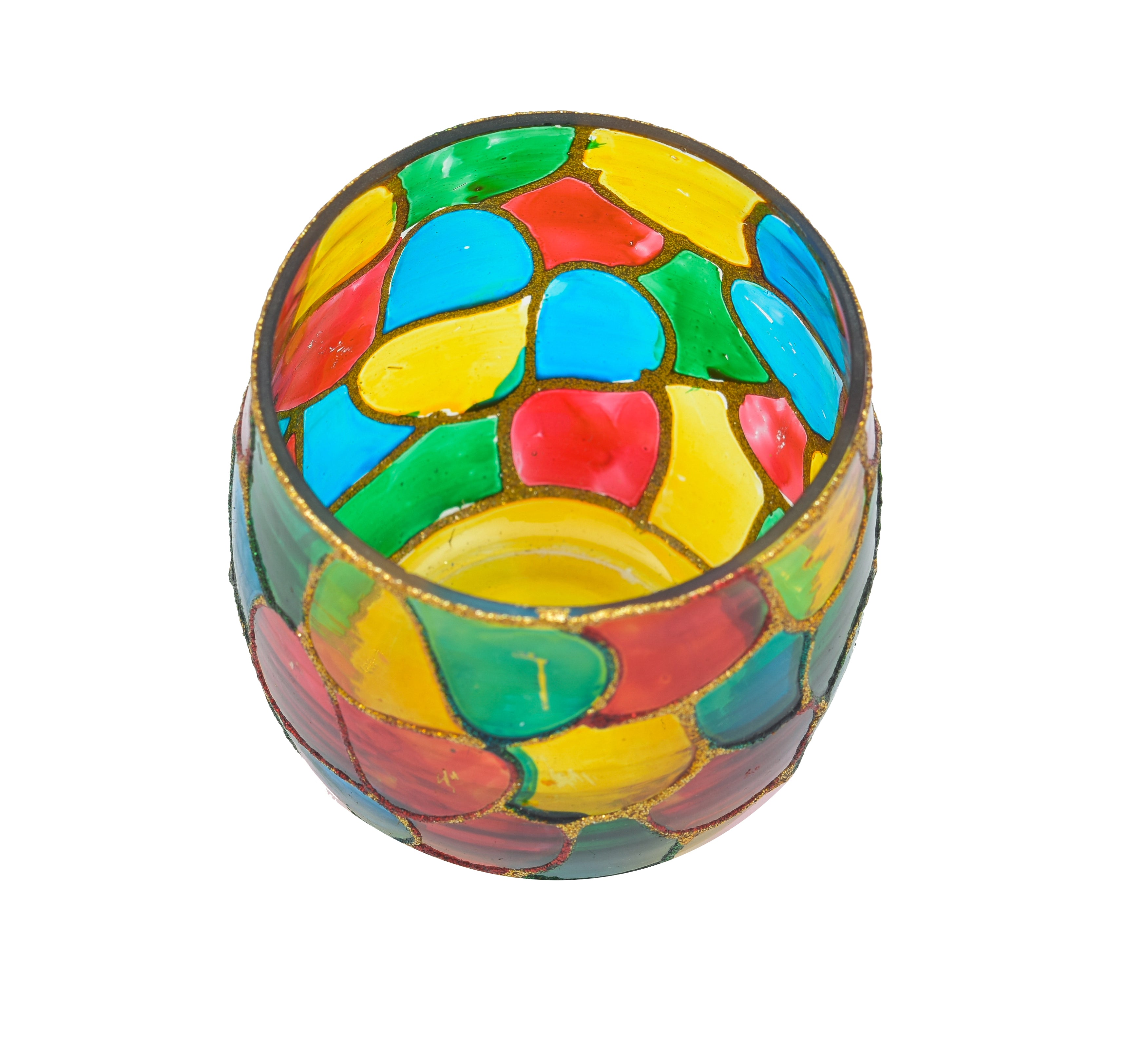 JHAROKHA ZIGZAG KULLAD GLASS T-LIGHT HOLDER