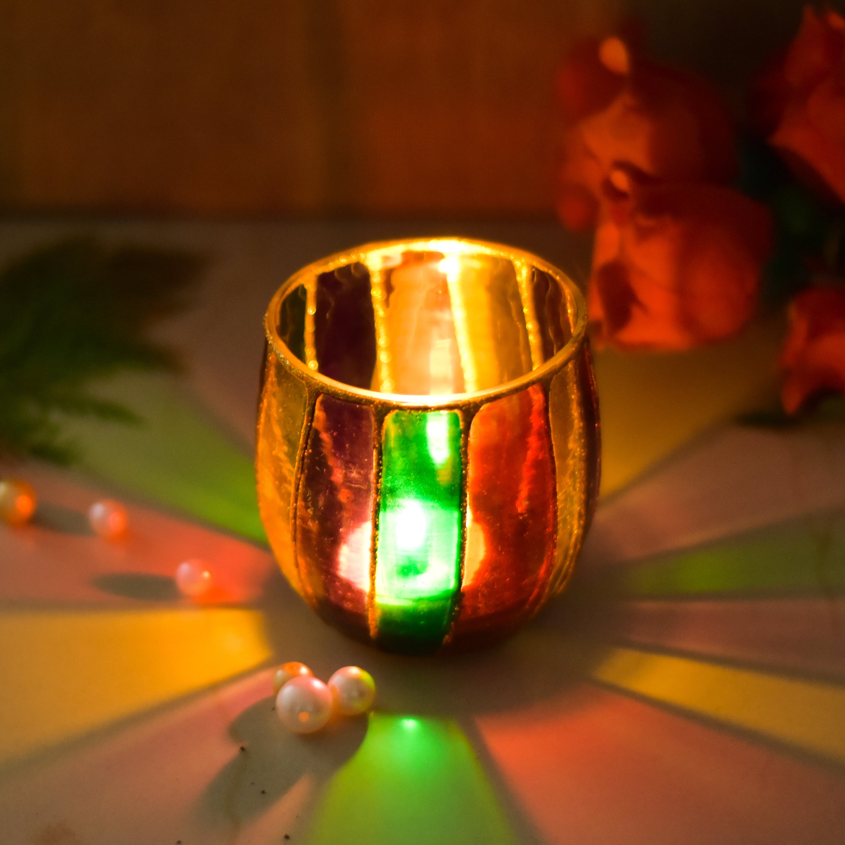 JHAROKHA LINE KULLAD GLASS T-LIGHT HOLDER