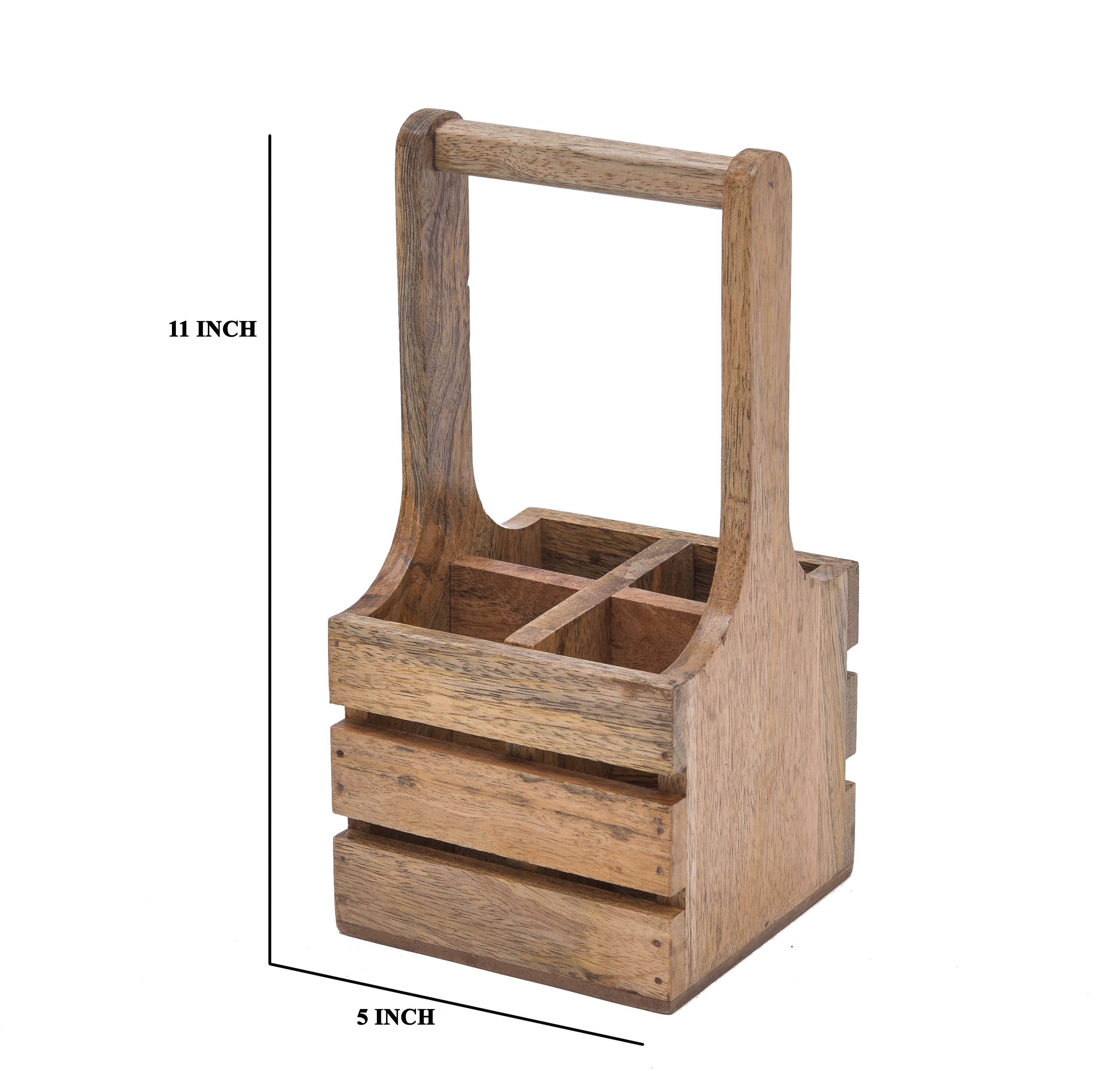 WOODEN SPOON HOLDER WITH HANDLE