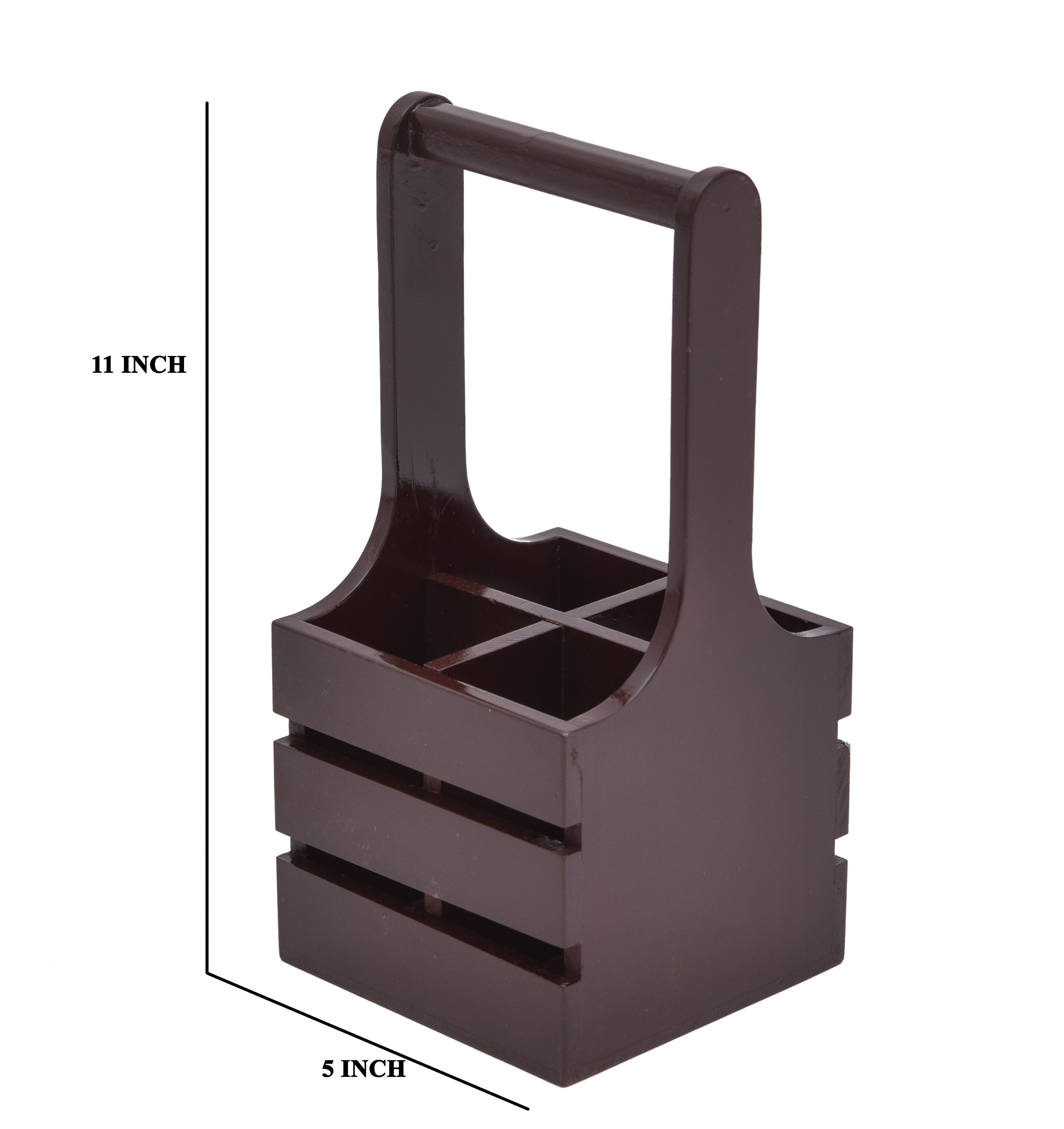 WOODEN SPOON HOLDER WITH HANDLE